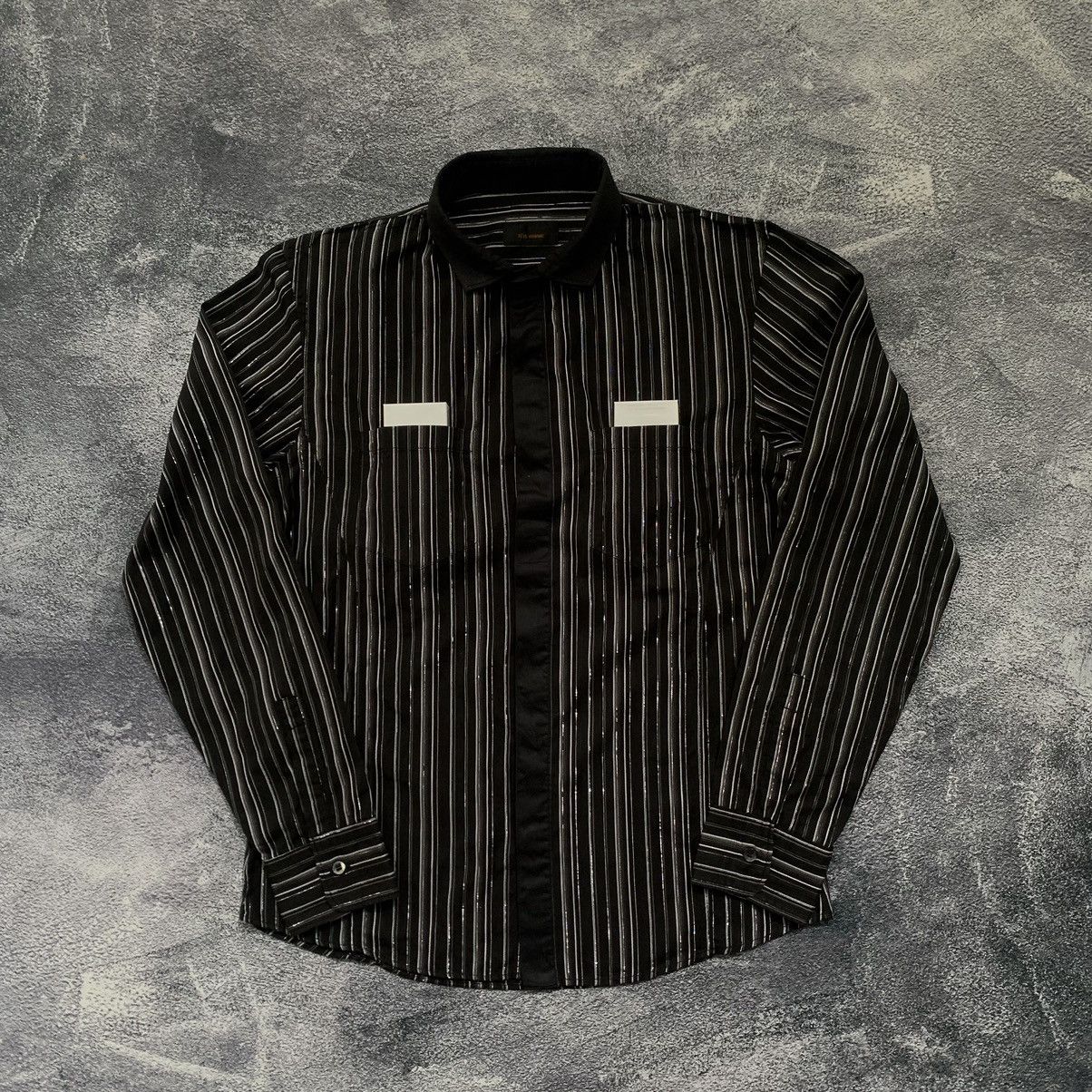 Issey Miyake × Pleats Please Issey Miyake × Tete Homme 🔥TETE HOMME stripes Hiden button and Double collarshirt Size US L / EU 52-54 / 3 - 1 Thumbnail