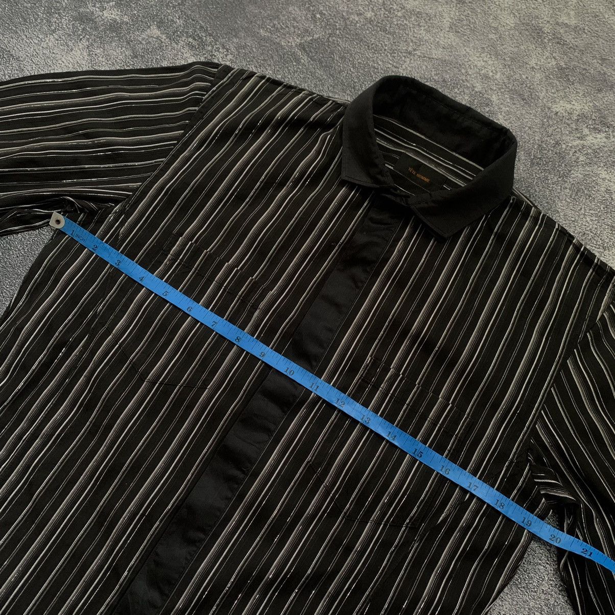 Issey Miyake × Pleats Please Issey Miyake × Tete Homme 🔥TETE HOMME stripes Hiden button and Double collarshirt Size US L / EU 52-54 / 3 - 7 Thumbnail