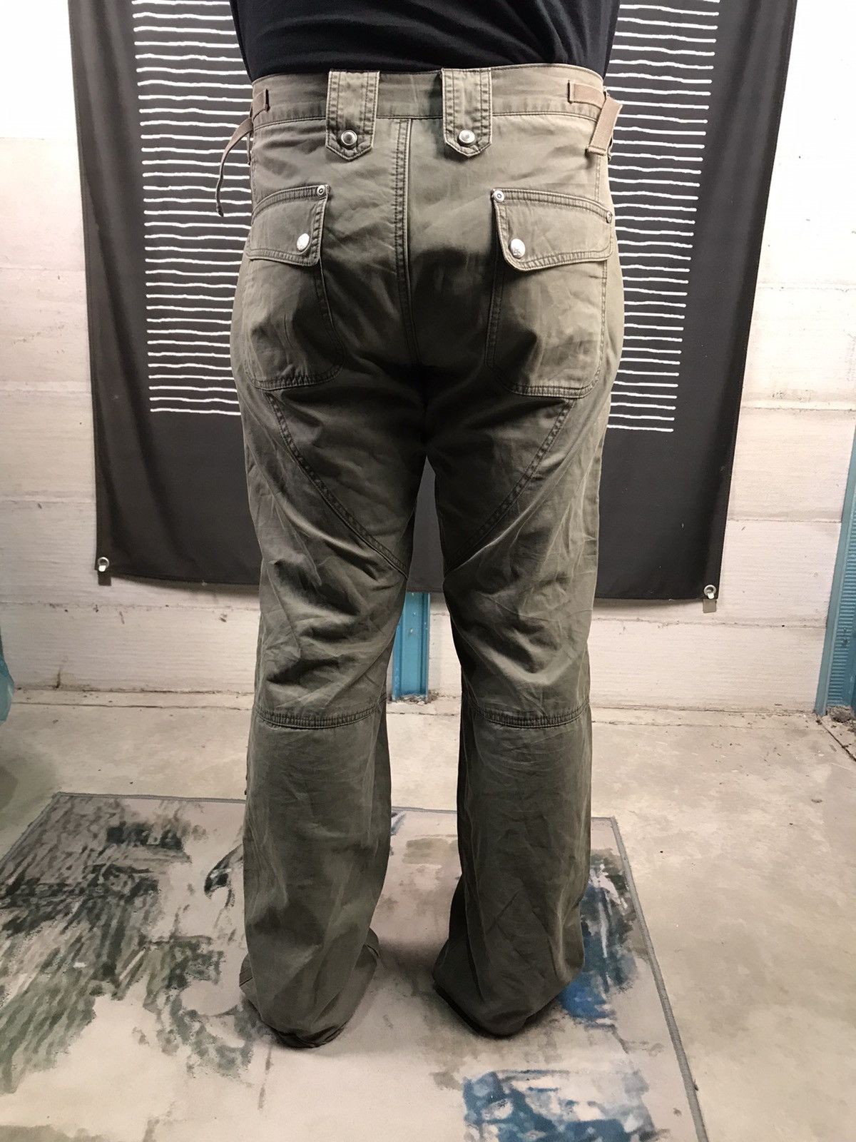 Japanese Brand Vtg Baressi Milano Moda Punk Bondage Tactical Cargo Pant Size US 35 - 9 Thumbnail