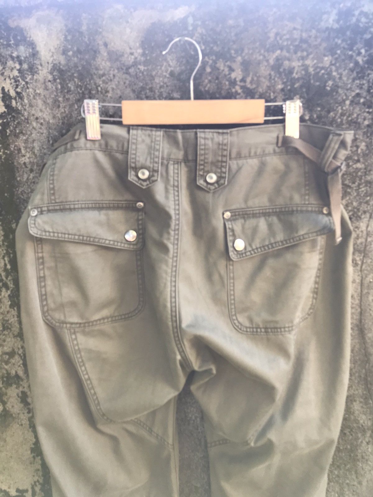Japanese Brand Vtg Baressi Milano Moda Punk Bondage Tactical Cargo Pant Size US 35 - 6 Thumbnail