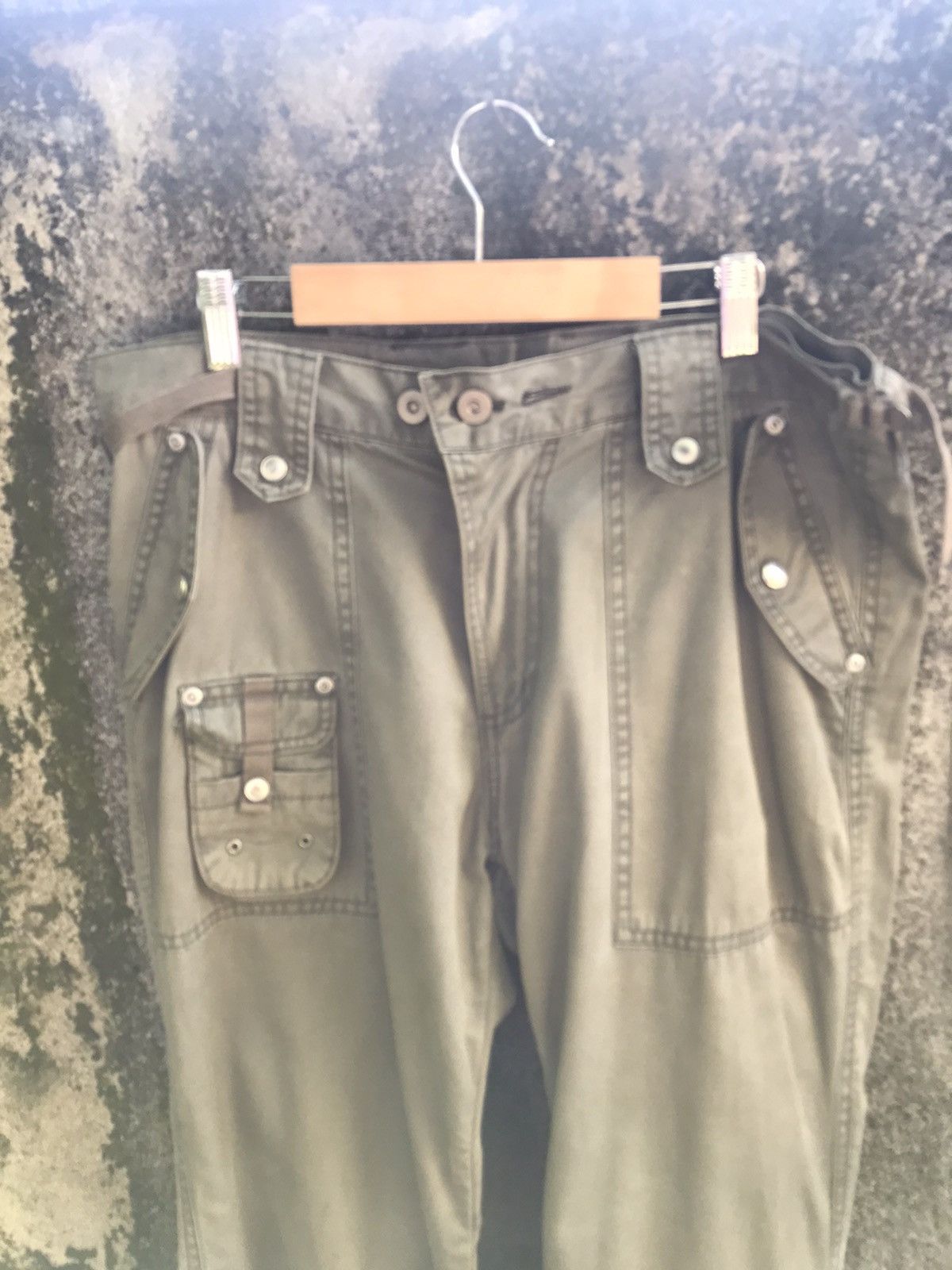 Japanese Brand Vtg Baressi Milano Moda Punk Bondage Tactical Cargo Pant Size US 35 - 3 Thumbnail