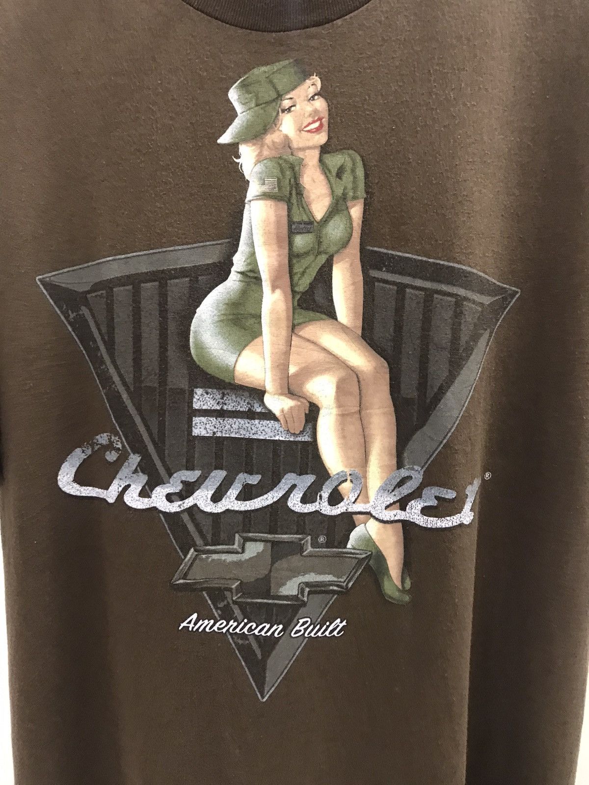 Chevrolet × Vintage 💥RARE💥 Vintage Chevrolet Racing Tee Military Girl Printed Size US XL / EU 56 / 4 - 2 Thumbnail