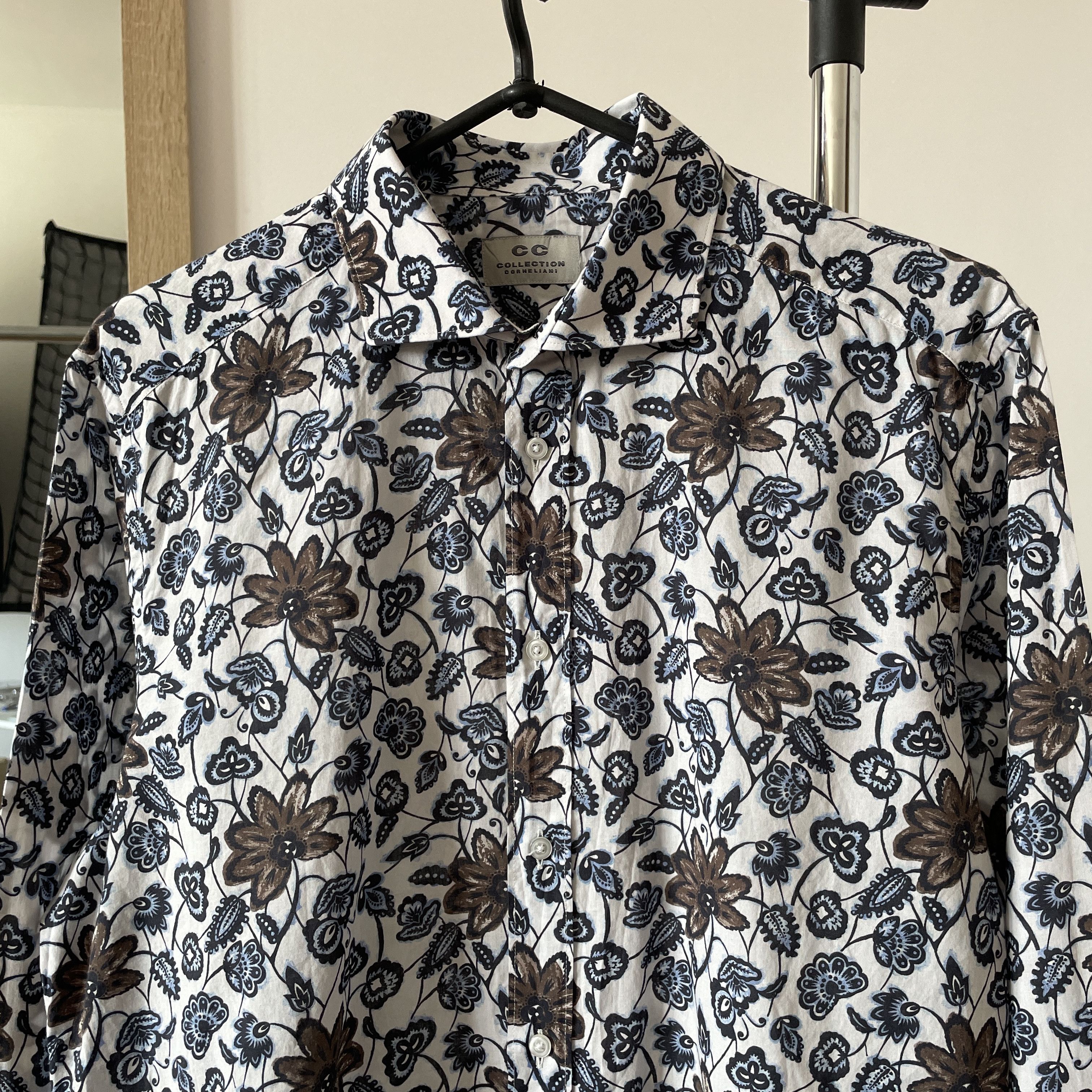 Corneliani Corneliani CC Collection Light Floral Shirt Size 41 Size 42R - 3 Thumbnail