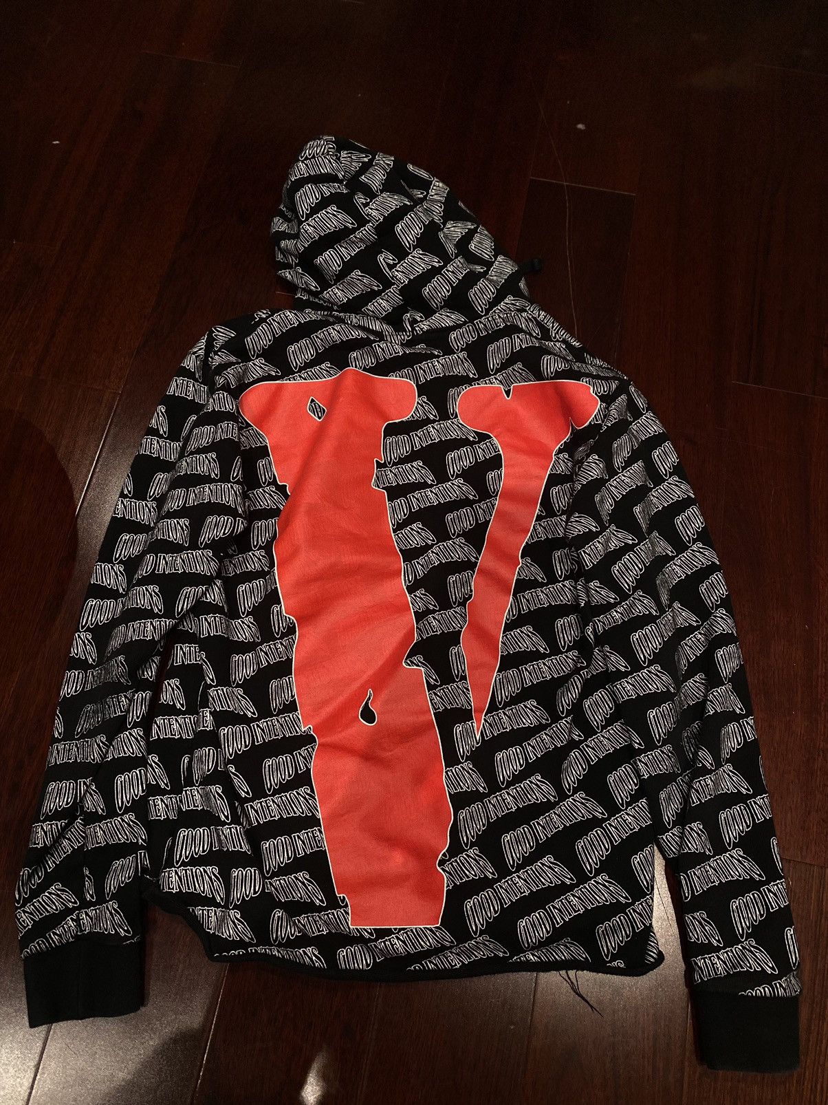 Vlone x Nav Good Intentions All Over Hoodie Black