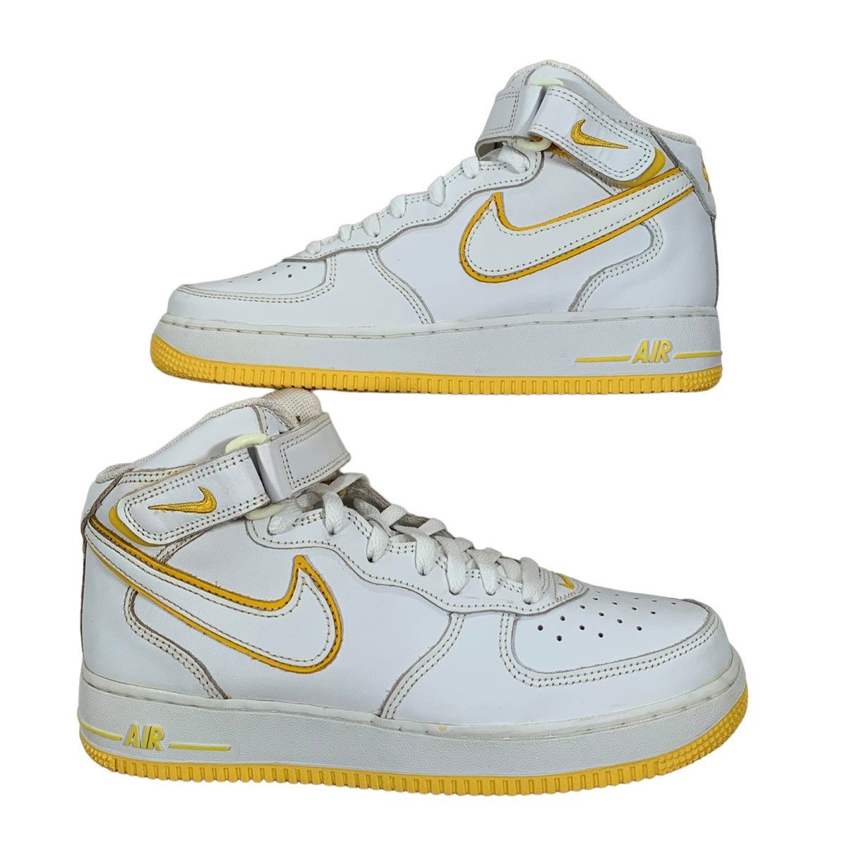 Vintage 2003 Nike Air Force 1 Mid White Yellow Sneakers Size 8.5 Vintage Nike Air Force 1 Mid White Varsity | Mercari main image 3