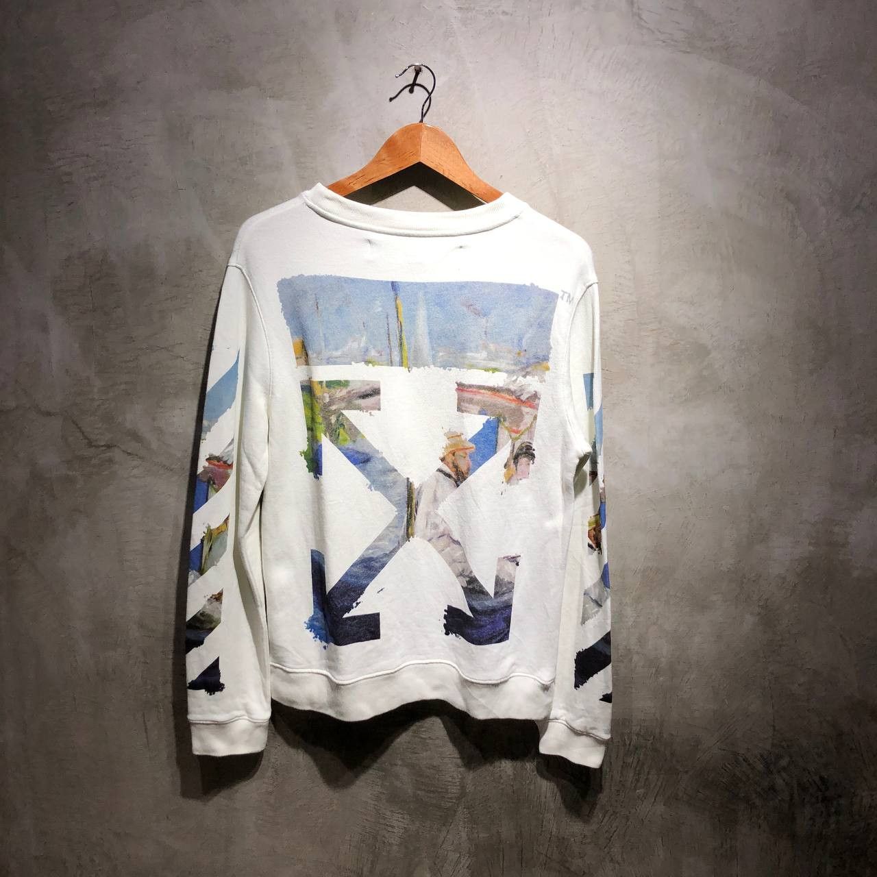 Off white oil painting crewneck sale