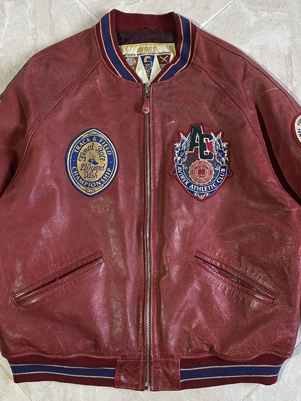 Avirex Avirex vintage rare leather varsity bomber Size US XL / EU 56 / 4 - 3 Thumbnail