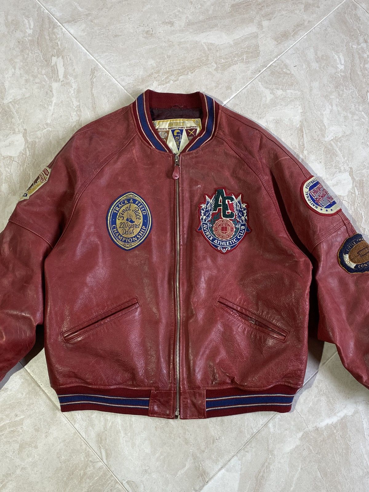 Avirex Avirex vintage rare leather varsity bomber Size US XL / EU 56 / 4 - 2 Thumbnail