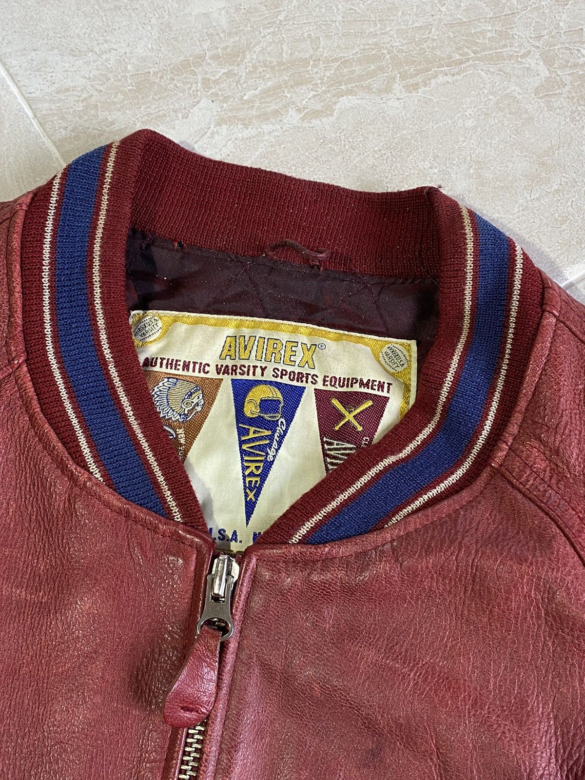 Avirex Avirex vintage rare leather varsity bomber Size US XL / EU 56 / 4 - 10 Thumbnail