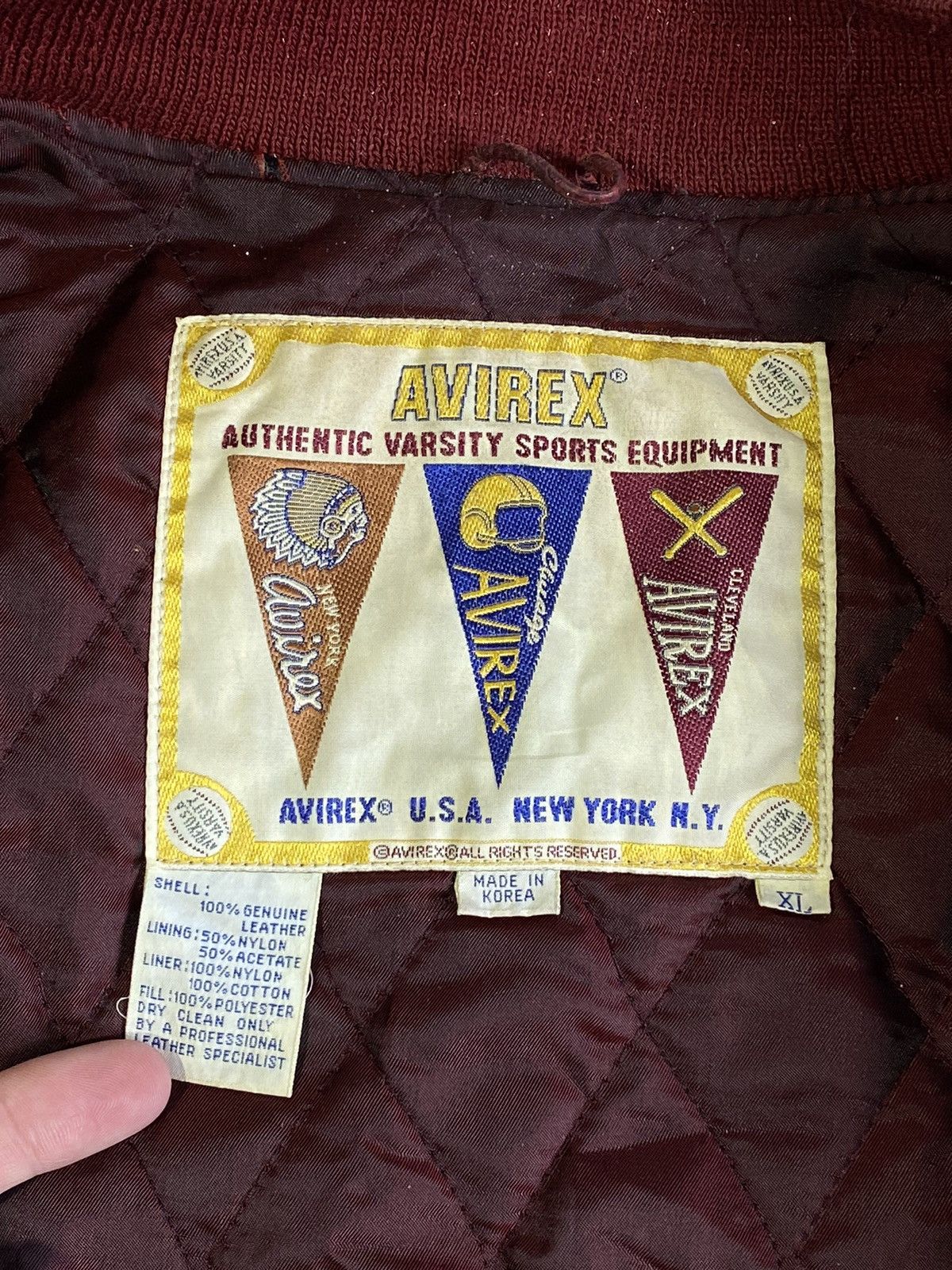 Avirex Avirex vintage rare leather varsity bomber Size US XL / EU 56 / 4 - 17 Thumbnail