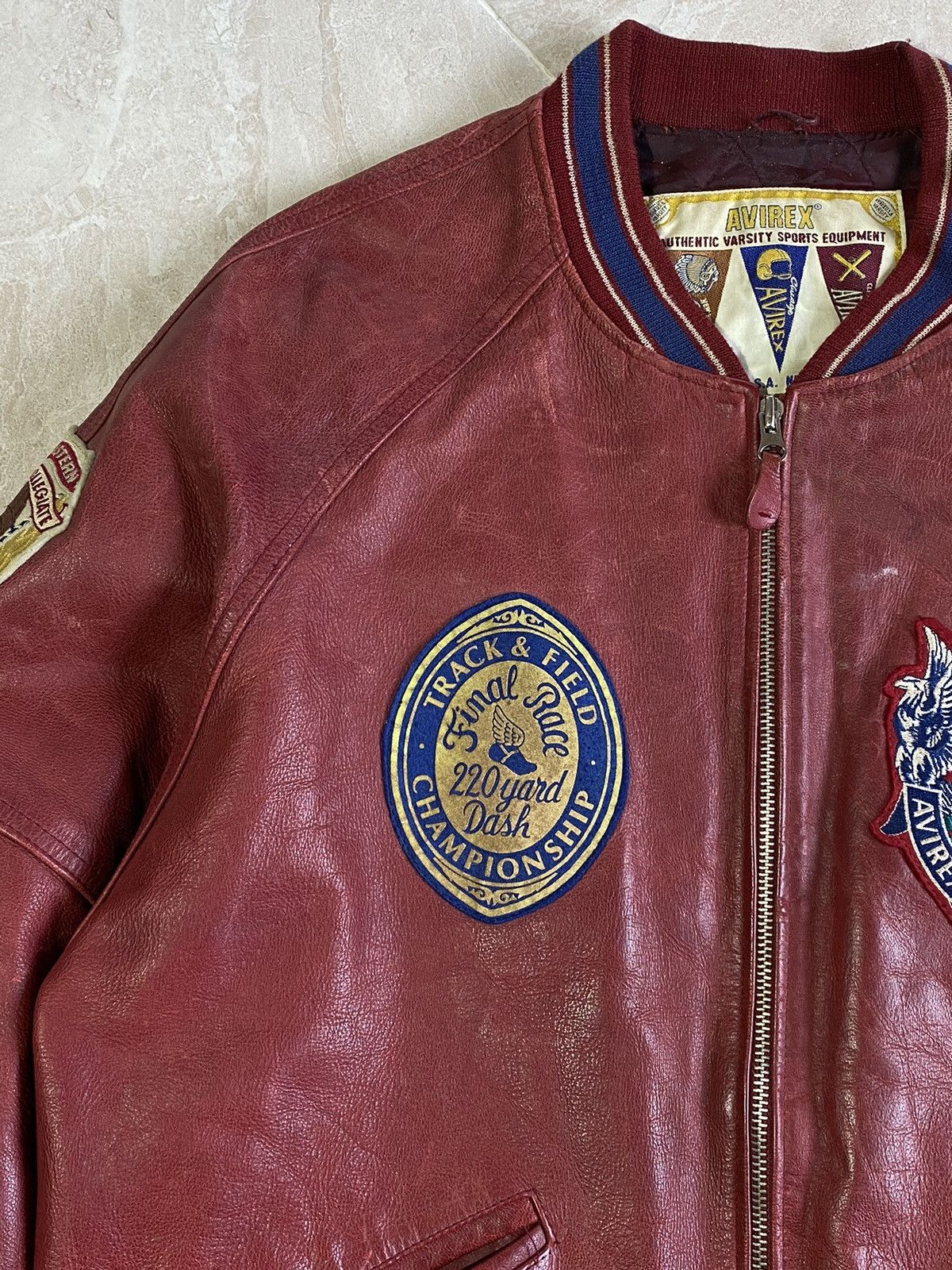 Avirex Avirex vintage rare leather varsity bomber Size US XL / EU 56 / 4 - 7 Thumbnail