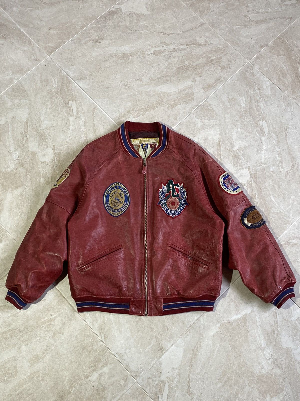 Avirex Avirex vintage rare leather varsity bomber Size US XL / EU 56 / 4 - 1 Thumbnail