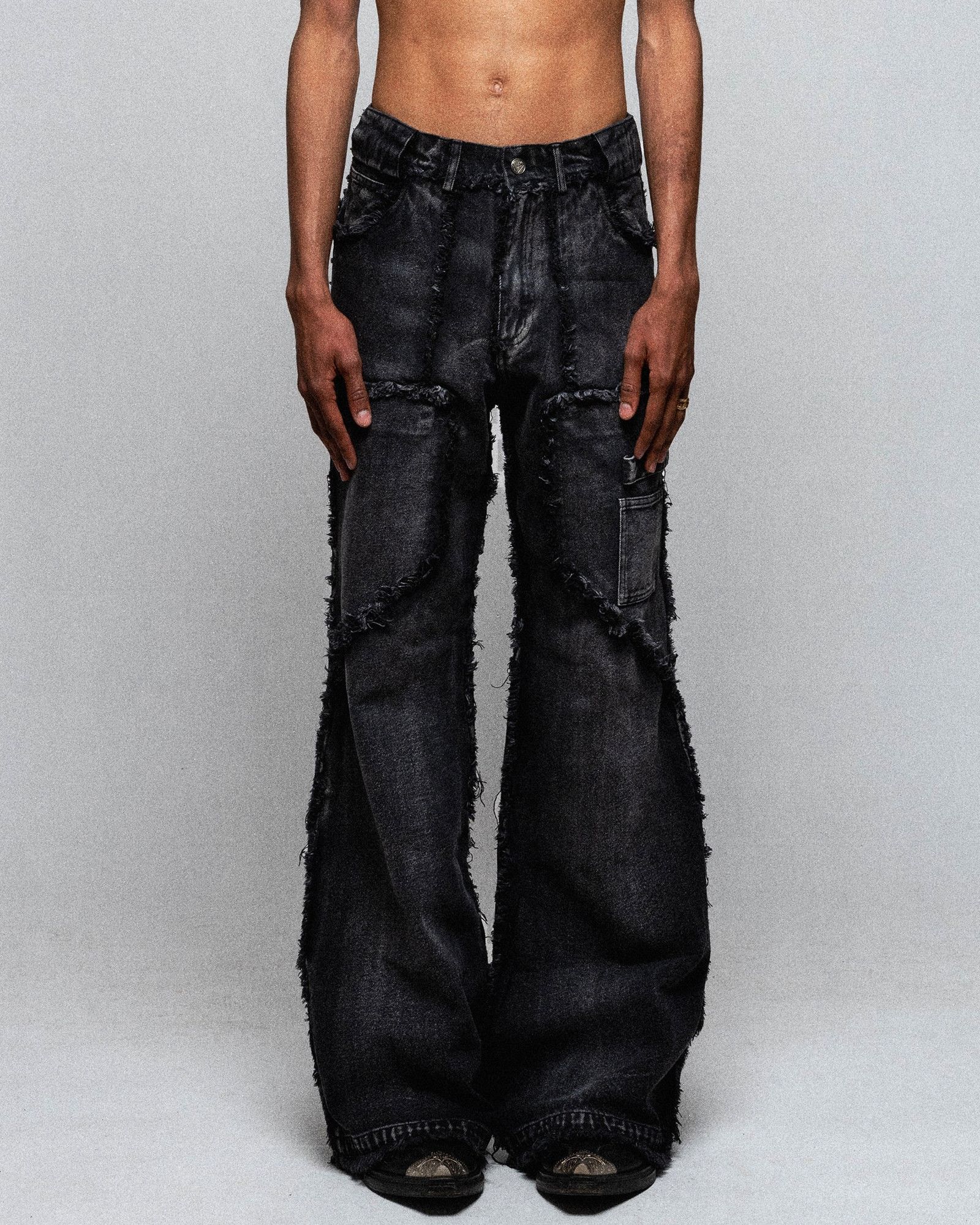Japanese Brand NO/FAITH STUDIOS FLARED DENIM 001 BLACK Size US 32 / EU 48 - 4 Thumbnail