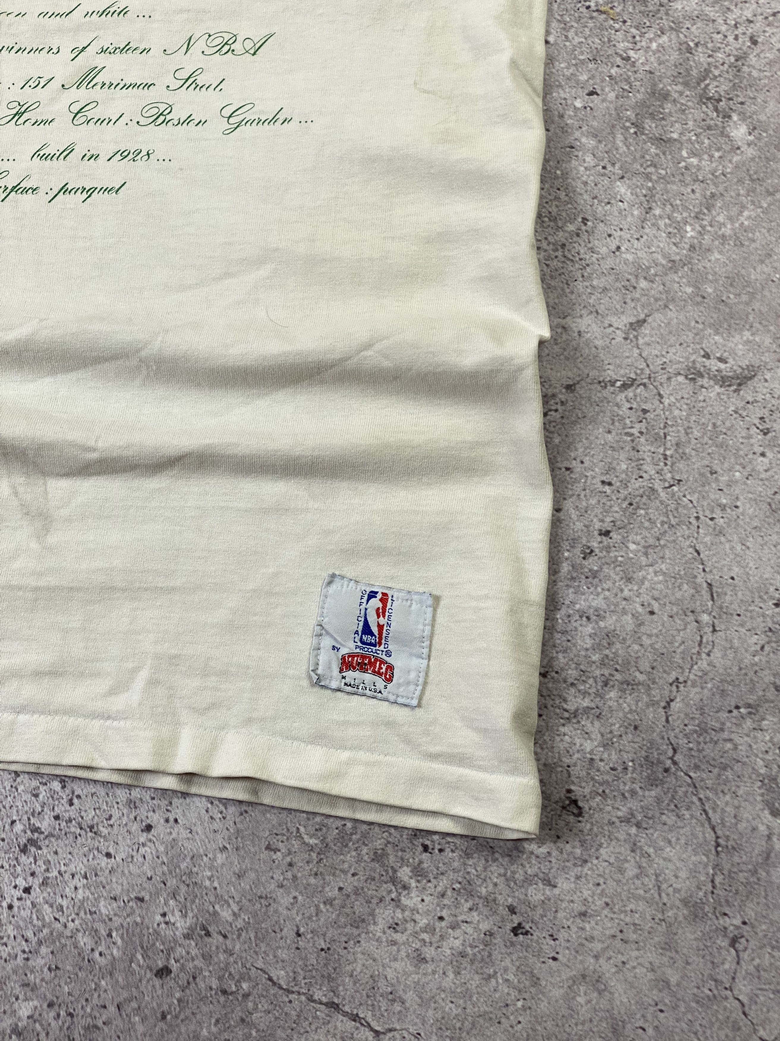 NBA × Nutmeg Vintage 80s Boston Celtics Nutmeg Mils T Shirt Size US XL / EU 56 / 4 - 6 Thumbnail