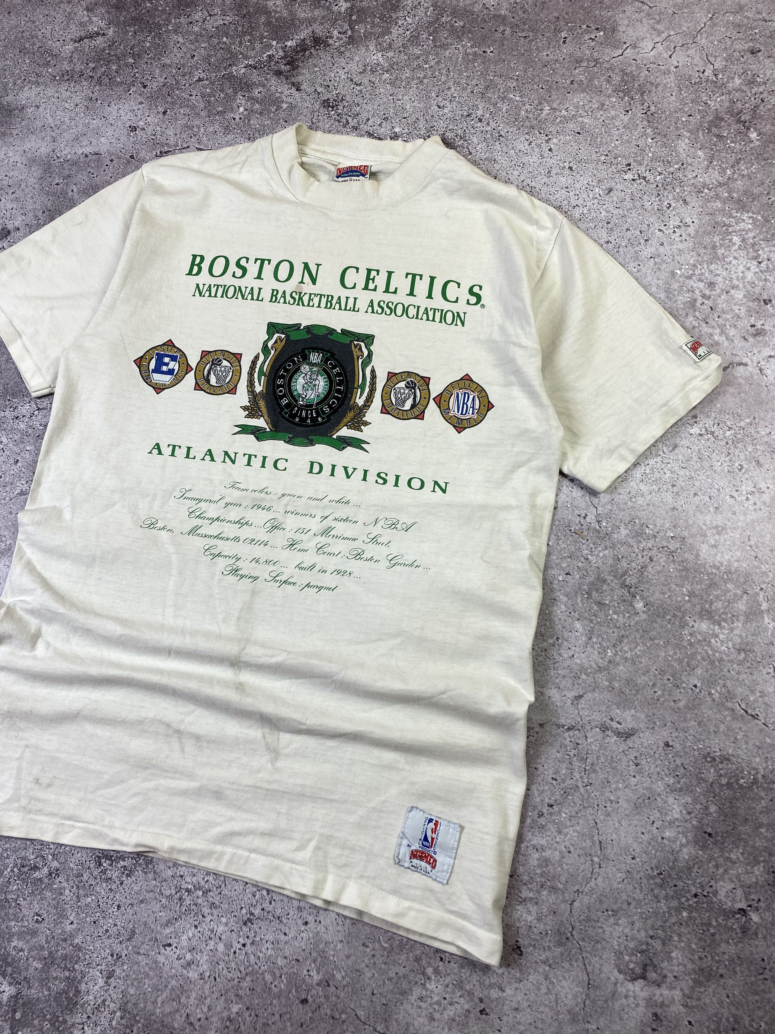 NBA × Nutmeg Vintage 80s Boston Celtics Nutmeg Mils T Shirt Size US XL / EU 56 / 4 - 2 Thumbnail