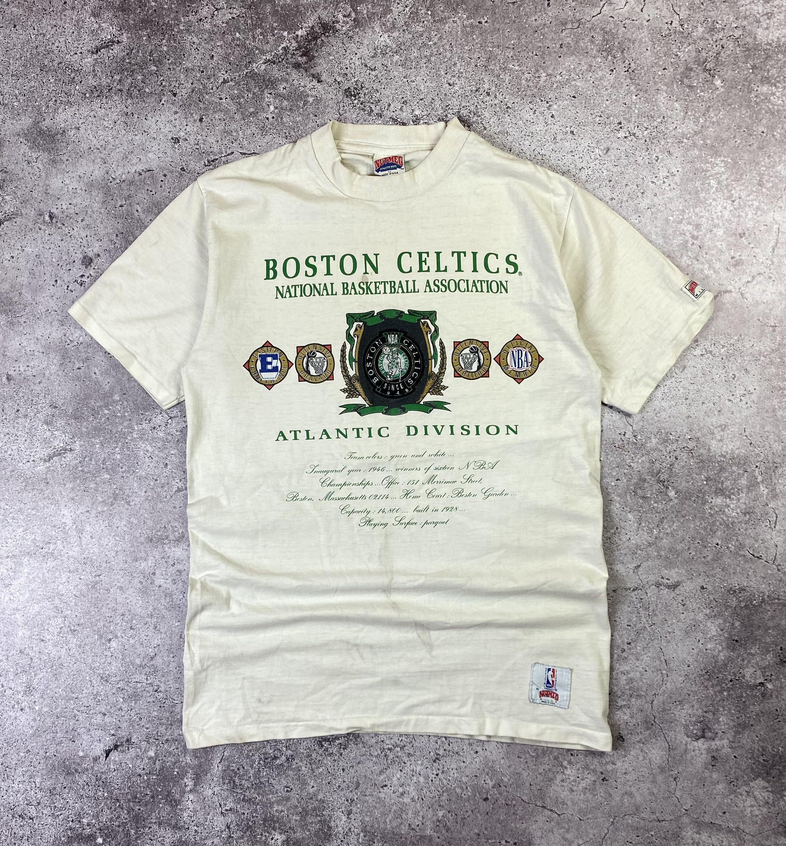 NBA × Nutmeg Vintage 80s Boston Celtics Nutmeg Mils T Shirt Size US XL / EU 56 / 4 - 1 Thumbnail