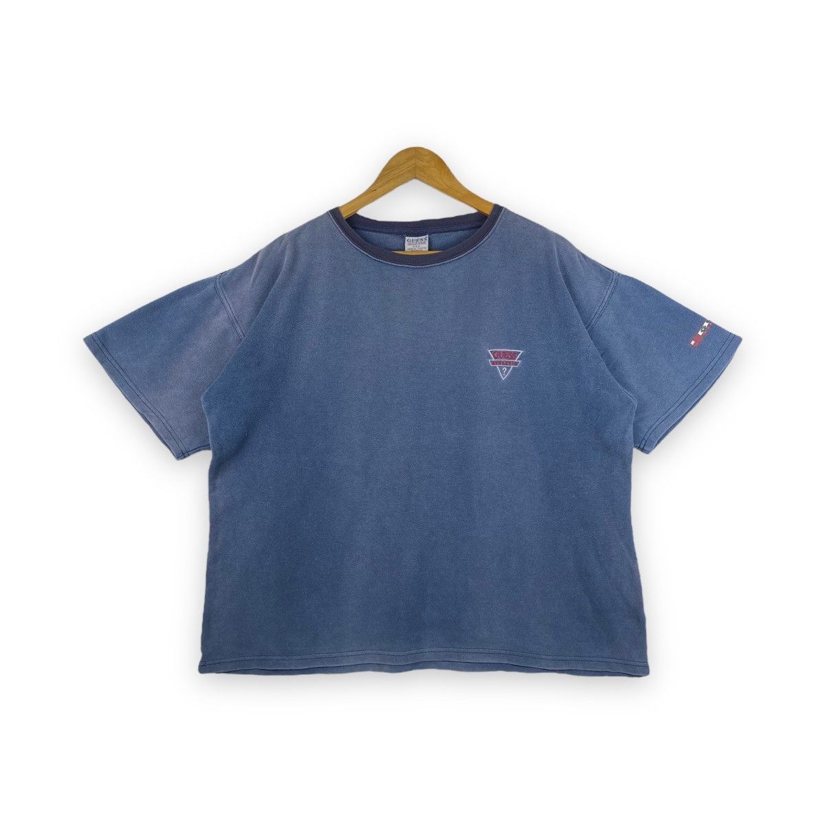 image of Sunfaded Vintage 1998 Guess Athletic Made In Usa Tee in Navy, Men's (Size Medium)