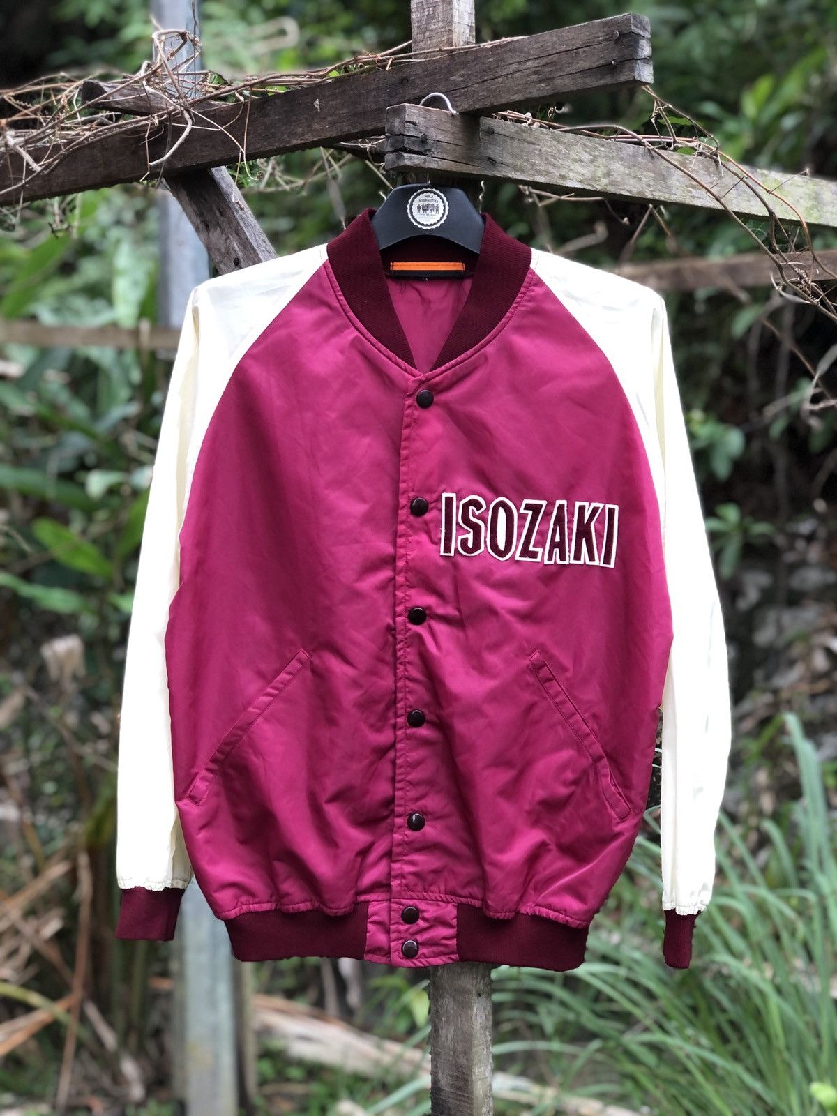 Japanese Brand × Vintage Vintage 80's Varsity Jacket Front-snap Button Two Tone Size US L / EU 52-54 / 3 - 1 Thumbnail