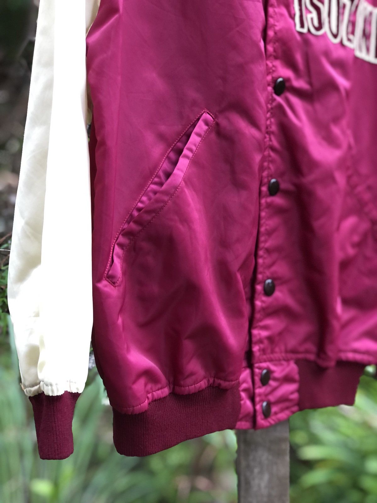 Japanese Brand × Vintage Vintage 80's Varsity Jacket Front-snap Button Two Tone Size US L / EU 52-54 / 3 - 3 Thumbnail