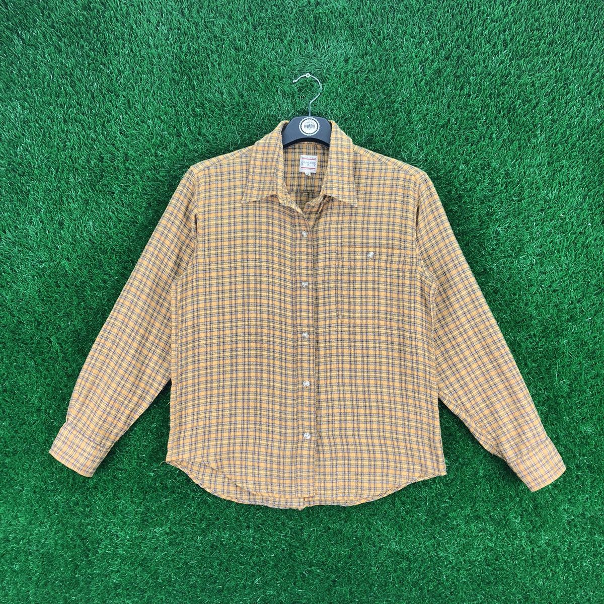 image of Flannel Yellow Checker Single Pocket By Glacier Bay, Men's (Size XS)