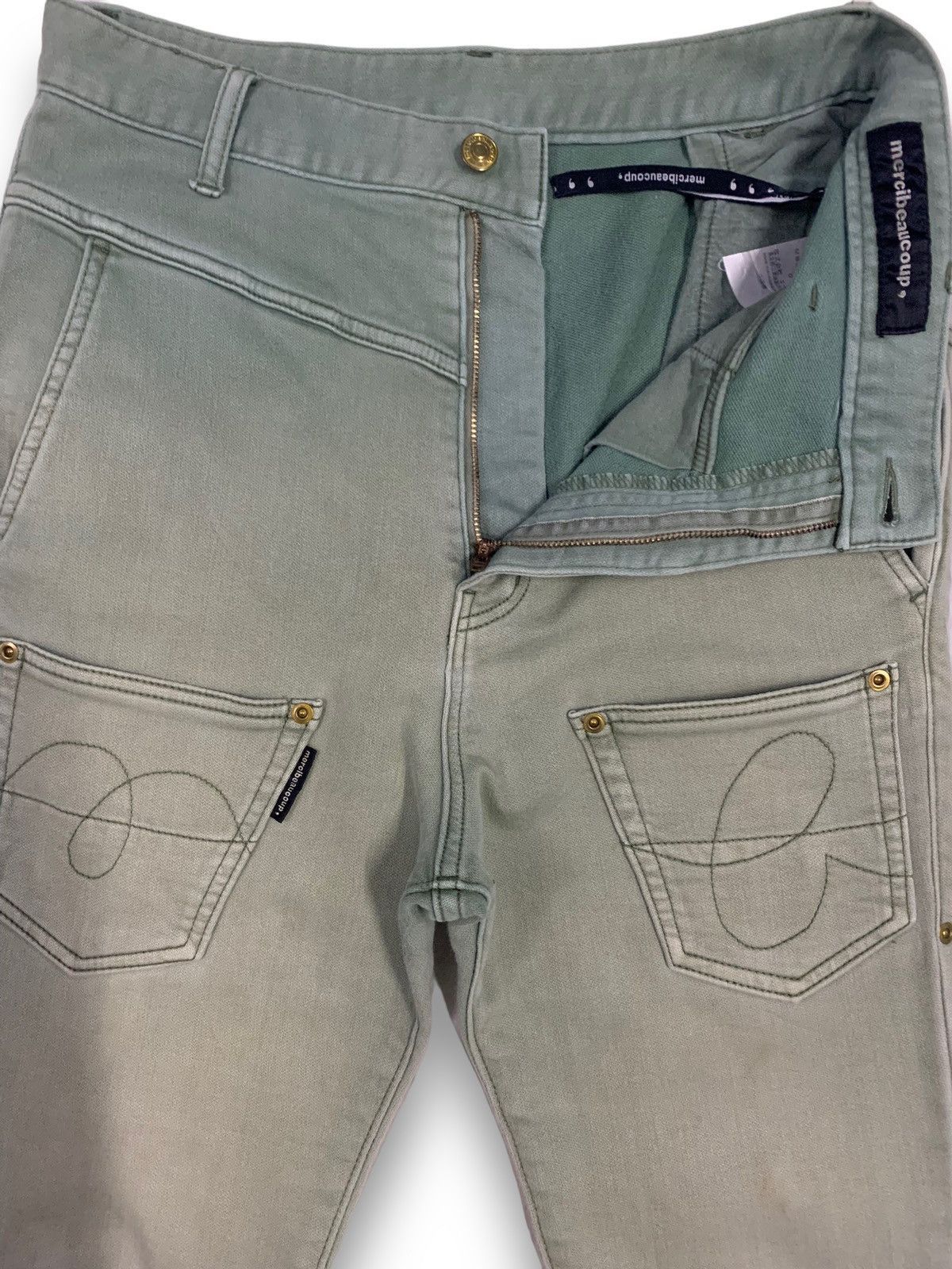 Issey Miyake Vintage Mercibeaucoup Faded Denim Pants by Issey Miyake Size US 30 / EU 46 - 4 Thumbnail