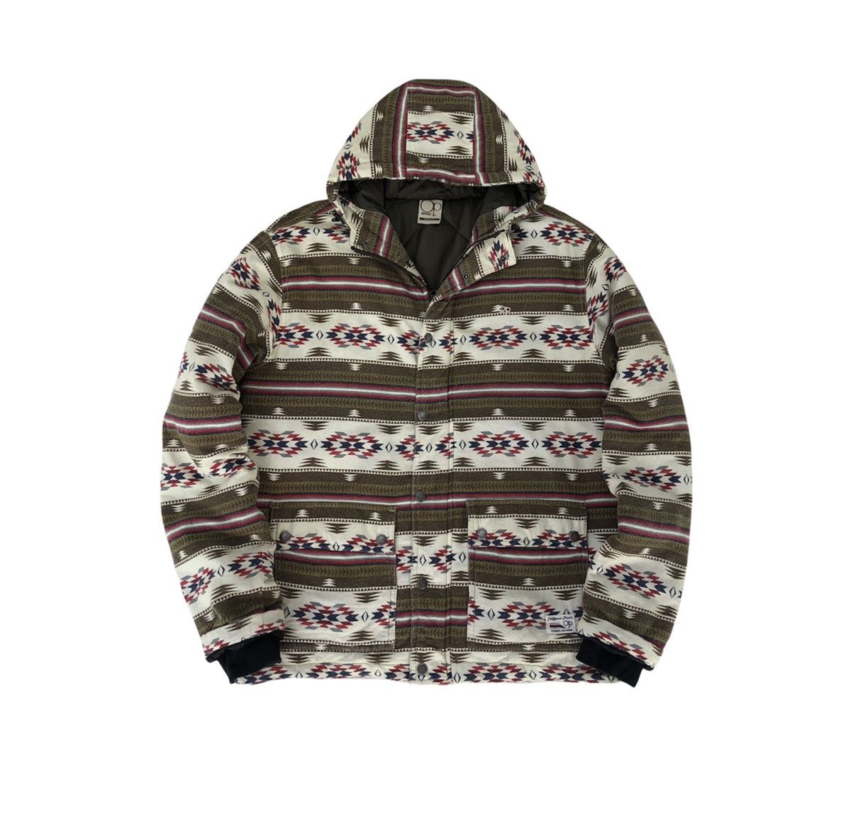 Japanese Brand Op Ocean Pacific Ethnic Design Quilted Lined Hooded Jacket Size US L / EU 52-54 / 3 - 2 Thumbnail