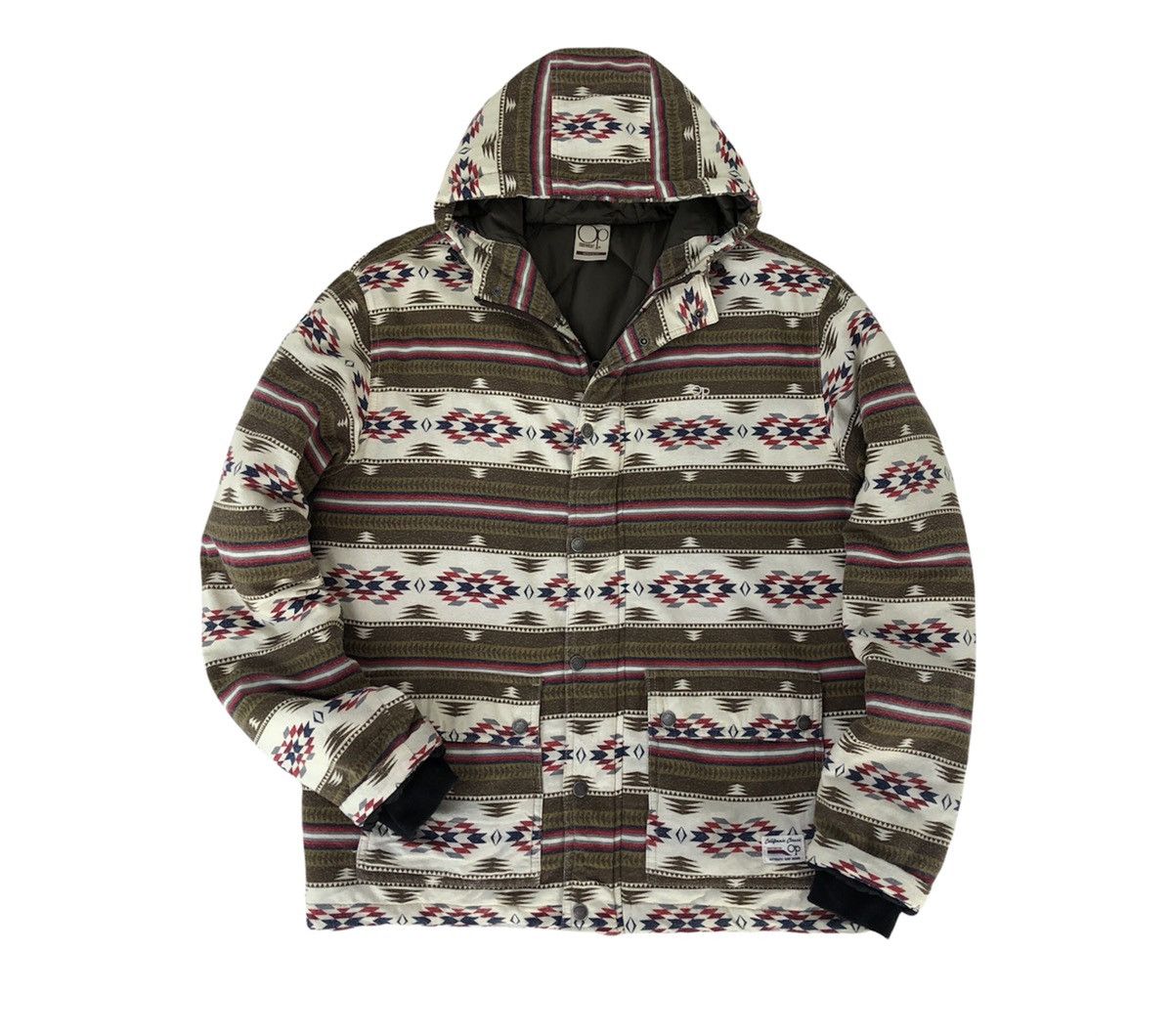 Japanese Brand Op Ocean Pacific Ethnic Design Quilted Lined Hooded Jacket Size US L / EU 52-54 / 3 - 1 Thumbnail
