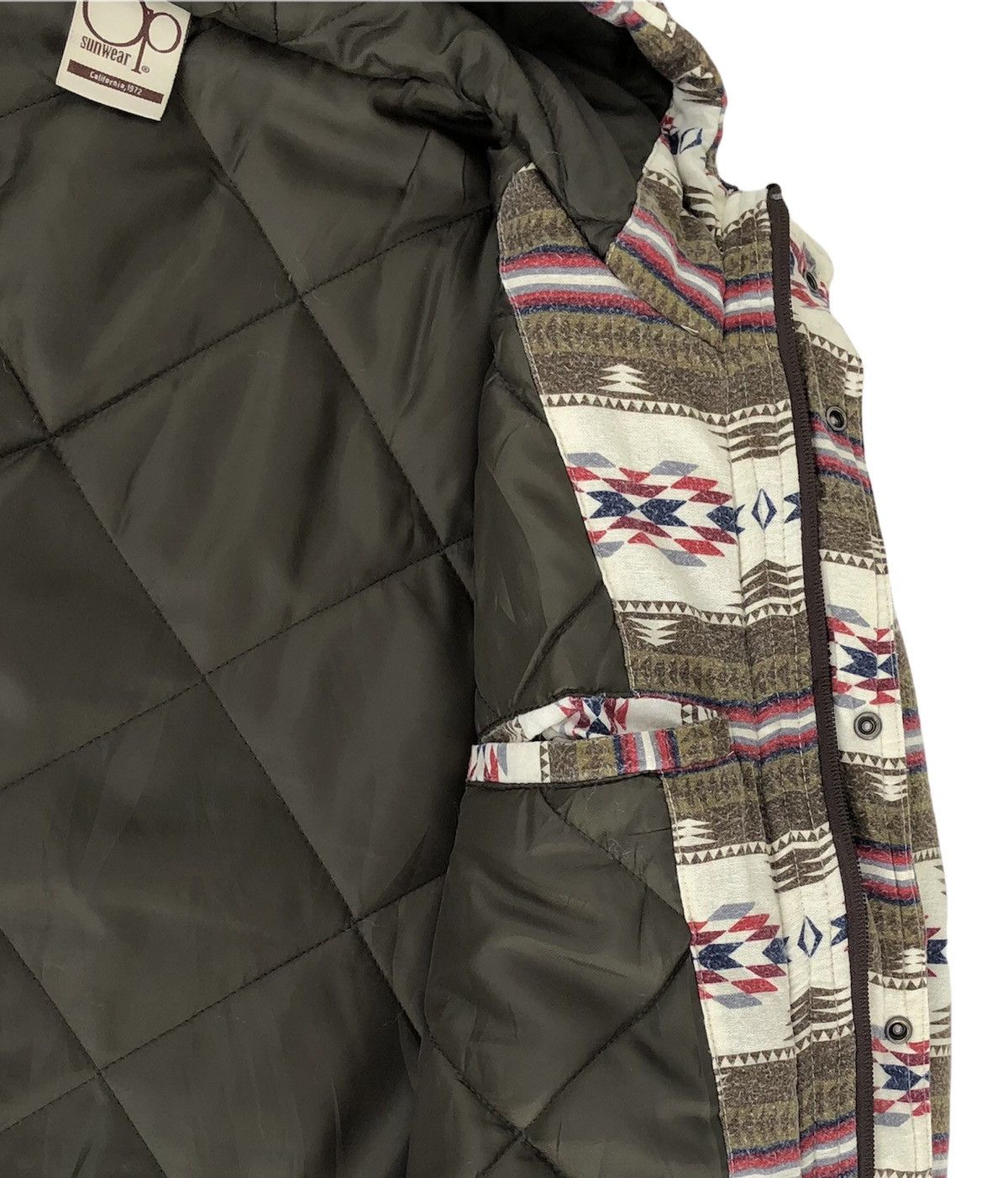 Japanese Brand Op Ocean Pacific Ethnic Design Quilted Lined Hooded Jacket Size US L / EU 52-54 / 3 - 8 Thumbnail