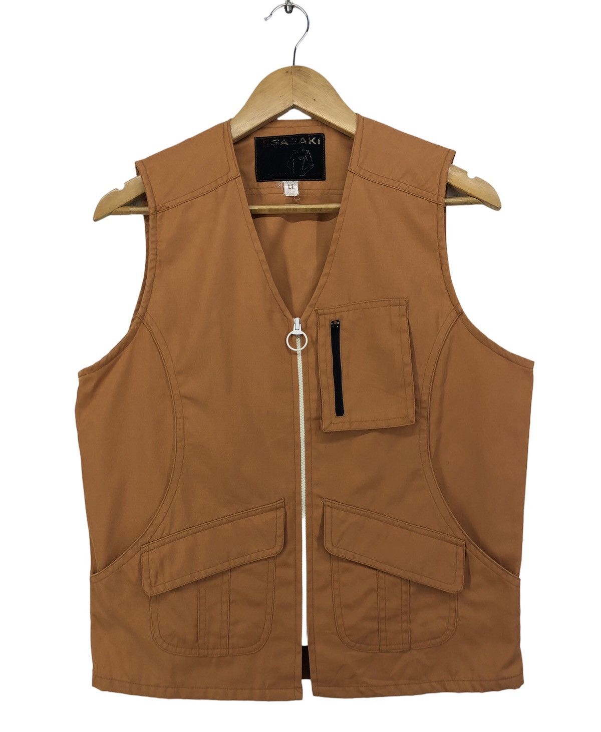 image of Archival Clothing x Vintage Sasaki Vest Jacket in Orange, Men's (Size Medium)