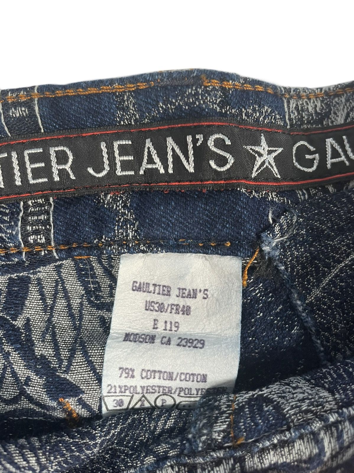 Jean Paul Gaultier FW94 Dragon Slayer jacquard tattoo denim pant jeans archive Size US 30 / EU 46 - 9 Thumbnail
