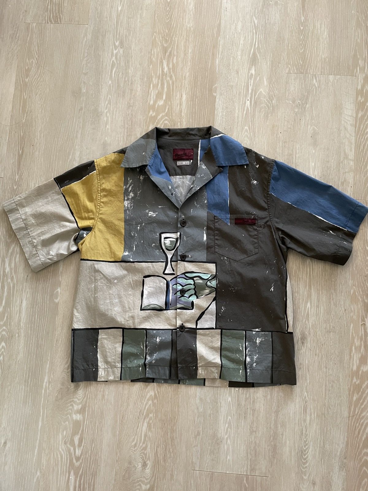 Prada SS17 Painting Camp Collar Shirt | Grailed