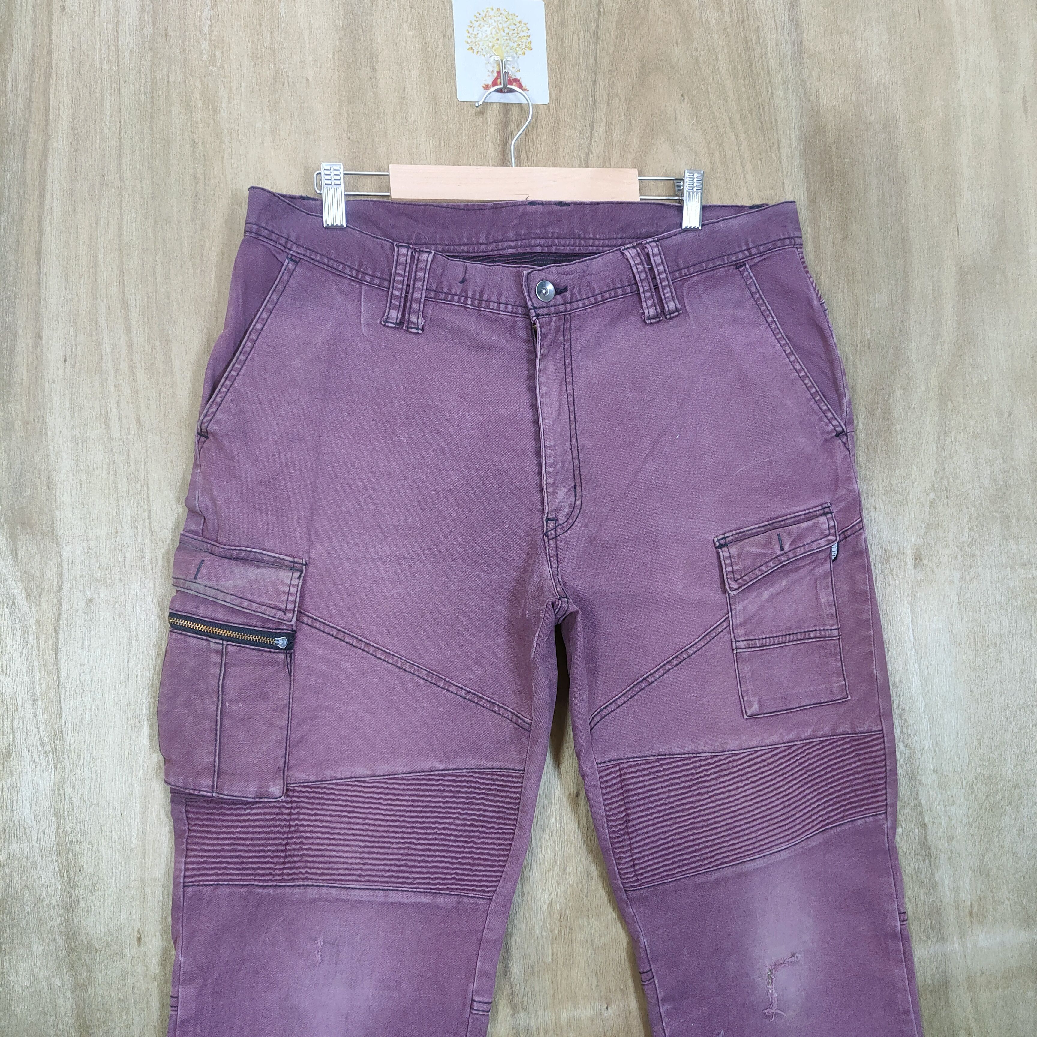 Japanese Brand × Vintage JAPANESE BRAND FADED BIKER CARGO PANTS Size US 34 / EU 50 - 2 Thumbnail