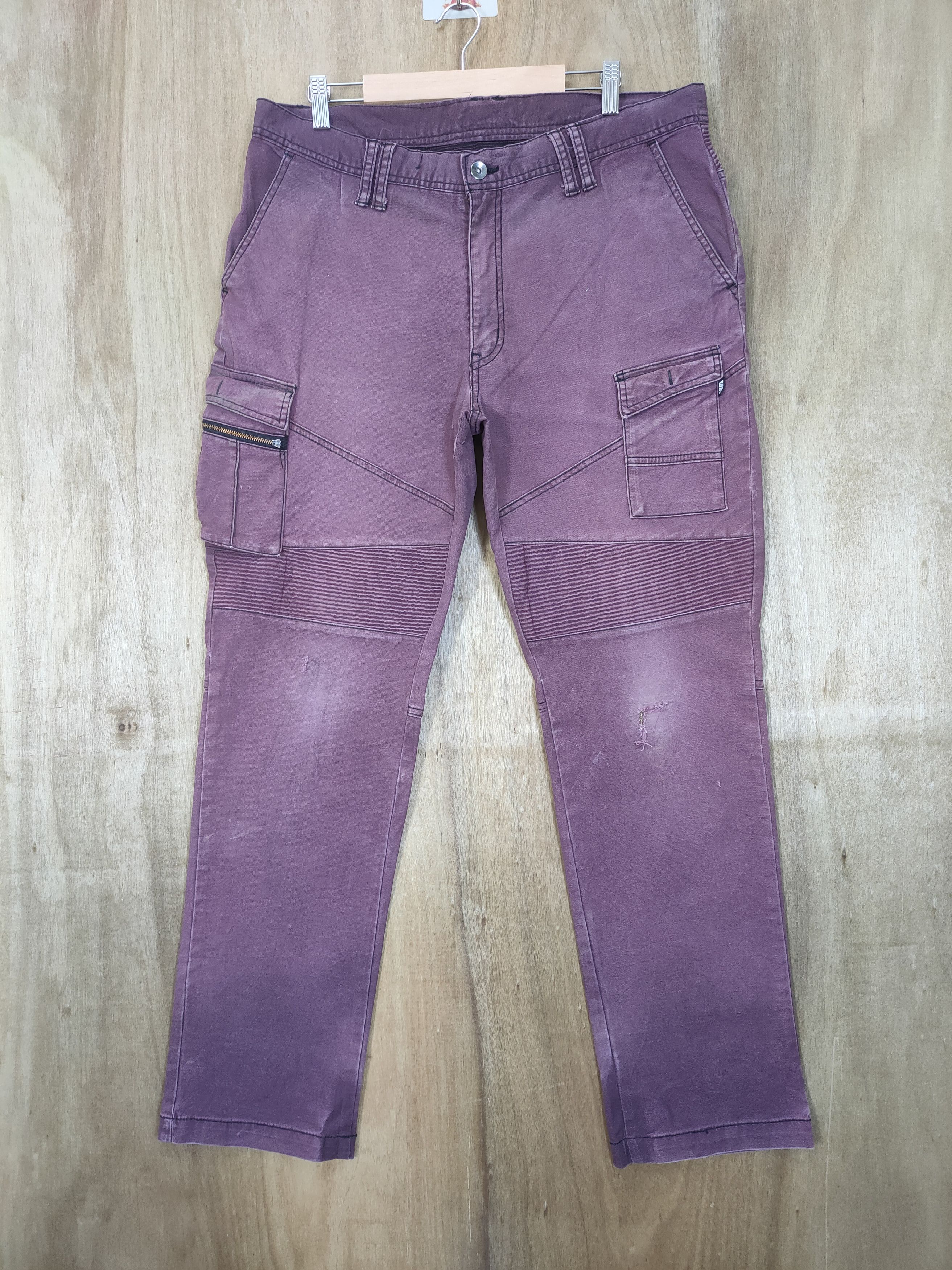 Japanese Brand × Vintage JAPANESE BRAND FADED BIKER CARGO PANTS Size US 34 / EU 50 - 1 Thumbnail