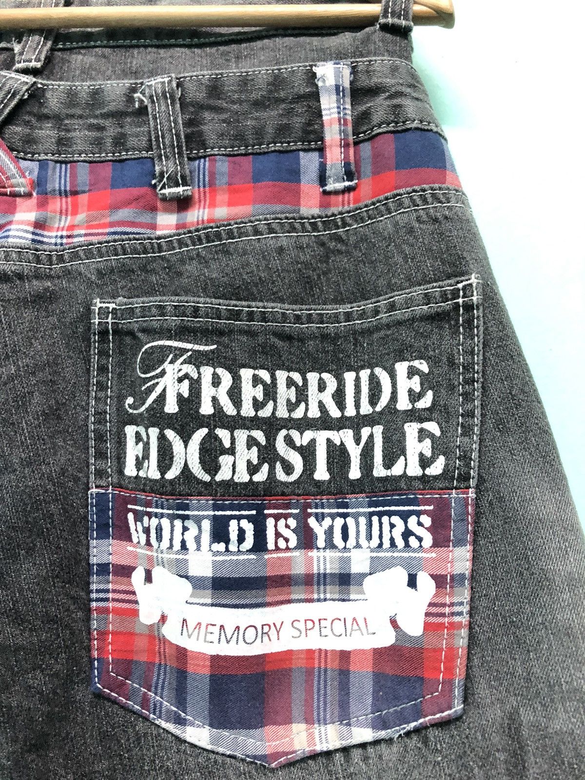 Japanese Brand VINTAGE MEMORY SPECIAL DOUBLE WAIST FREERIDE EDGESTYLE DENIM Size US 30 / EU 46 - 10 Thumbnail