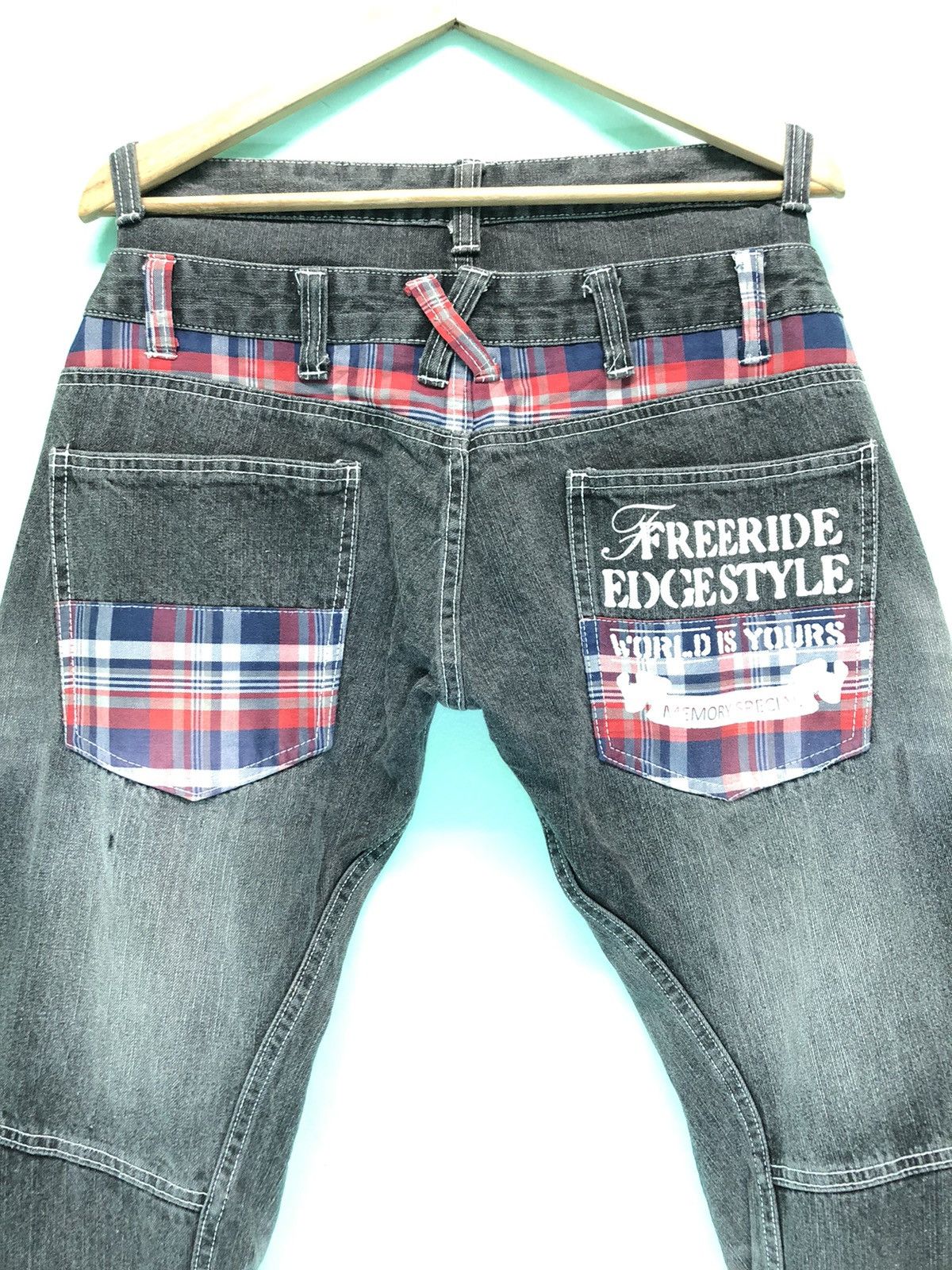 Japanese Brand VINTAGE MEMORY SPECIAL DOUBLE WAIST FREERIDE EDGESTYLE DENIM Size US 30 / EU 46 - 9 Thumbnail