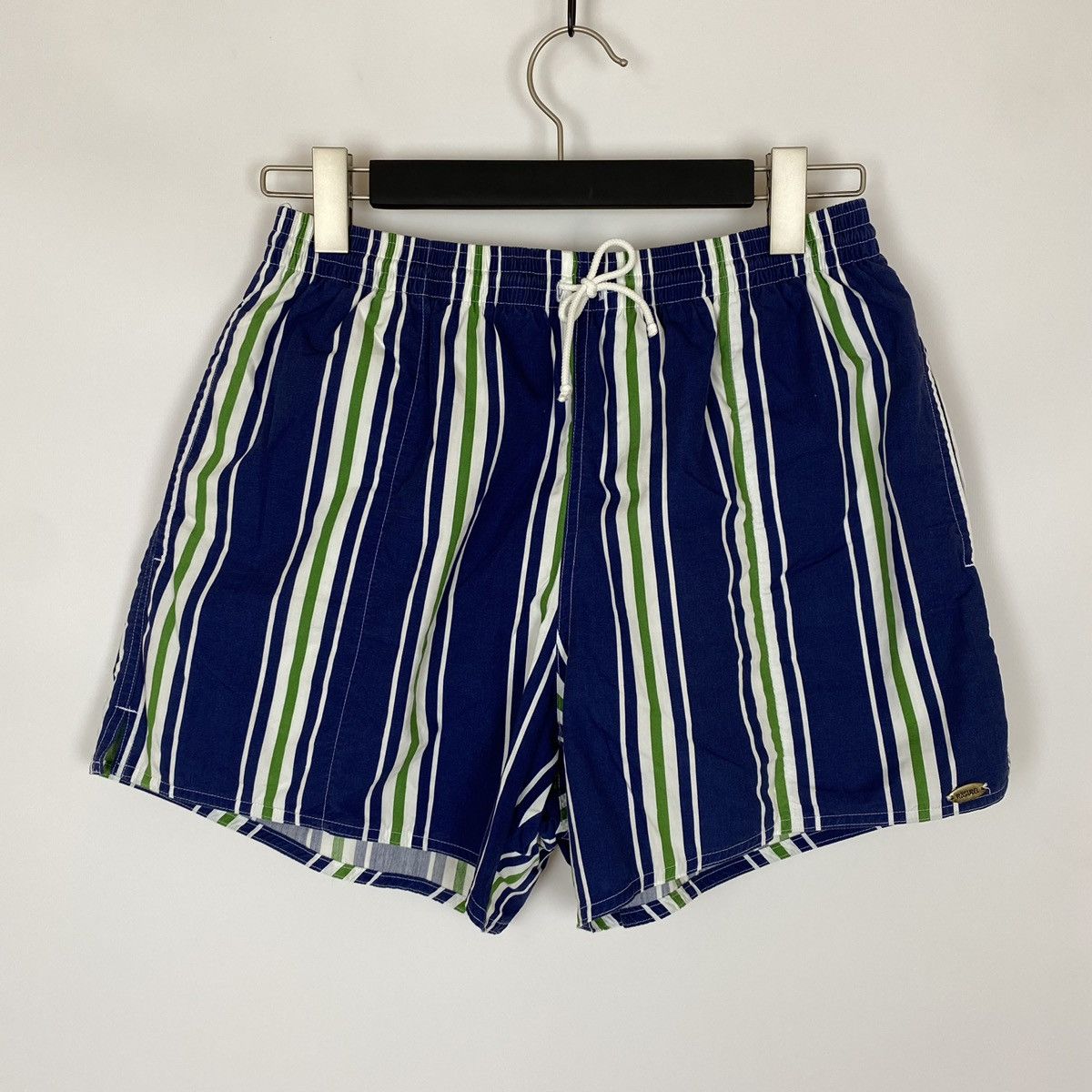 Vintage 1990’s Vintage Rasurel Swimwear Striped Beach Retro Shorts Size US 34 / EU 50 - 1 Thumbnail