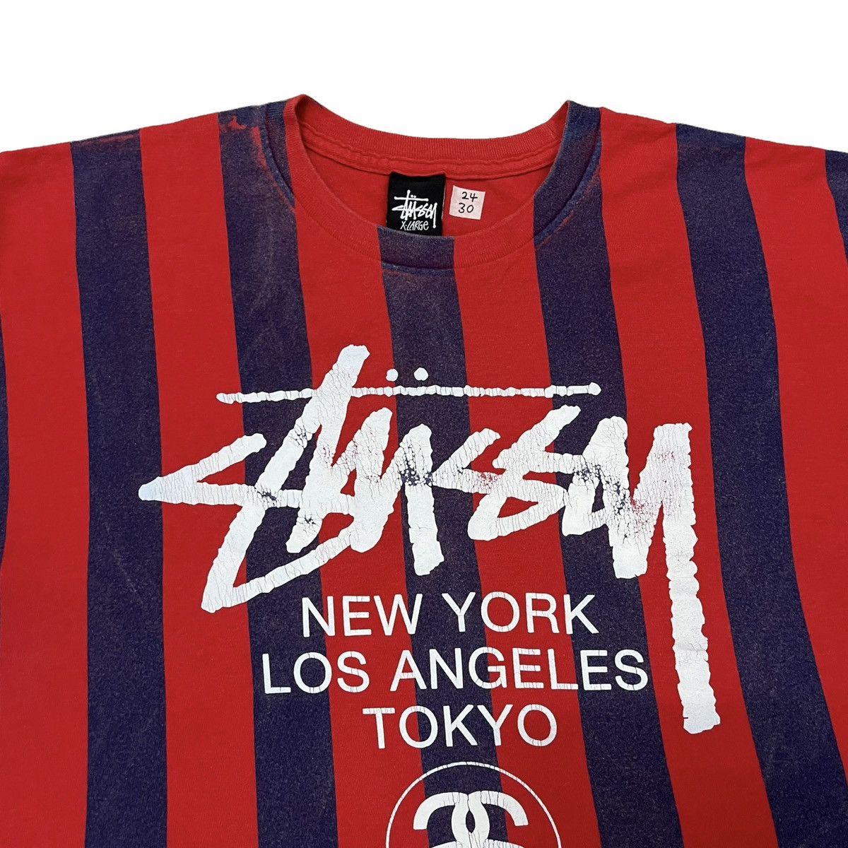Stussy 🔥RARE🔥 Vintage 90s Stussy Tour Stripe Skateboarding Tee Size US XL / EU 56 / 4 - 3 Thumbnail