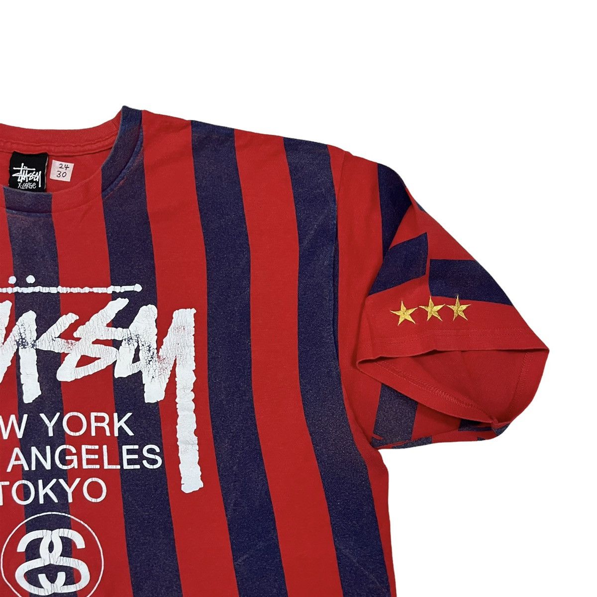 Stussy 🔥RARE🔥 Vintage 90s Stussy Tour Stripe Skateboarding Tee Size US XL / EU 56 / 4 - 4 Thumbnail