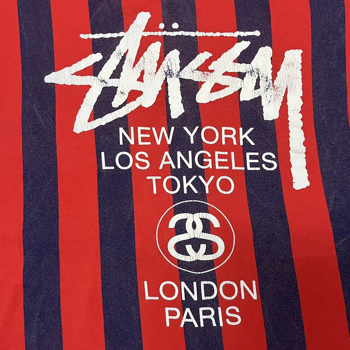 Stussy 🔥RARE🔥 Vintage 90s Stussy Tour Stripe Skateboarding Tee Size US XL / EU 56 / 4 - 6 Thumbnail