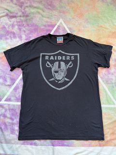 Vintage Los Angeles Raiders Graphic T Shirt Mens L Liquid Blue NFL Oakland