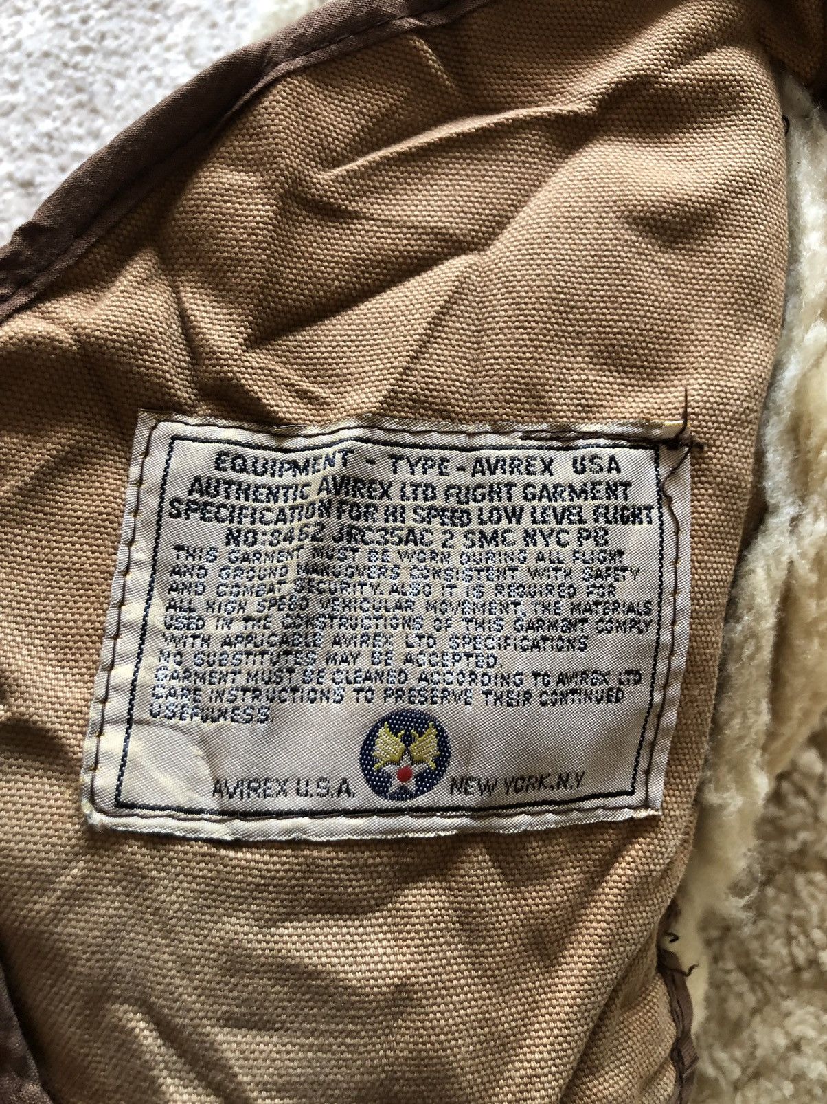Avirex 1986 Avirex Type B-3 Sheepskin Flight Jacket Size US S / EU 44-46 / 1 - 12 Thumbnail