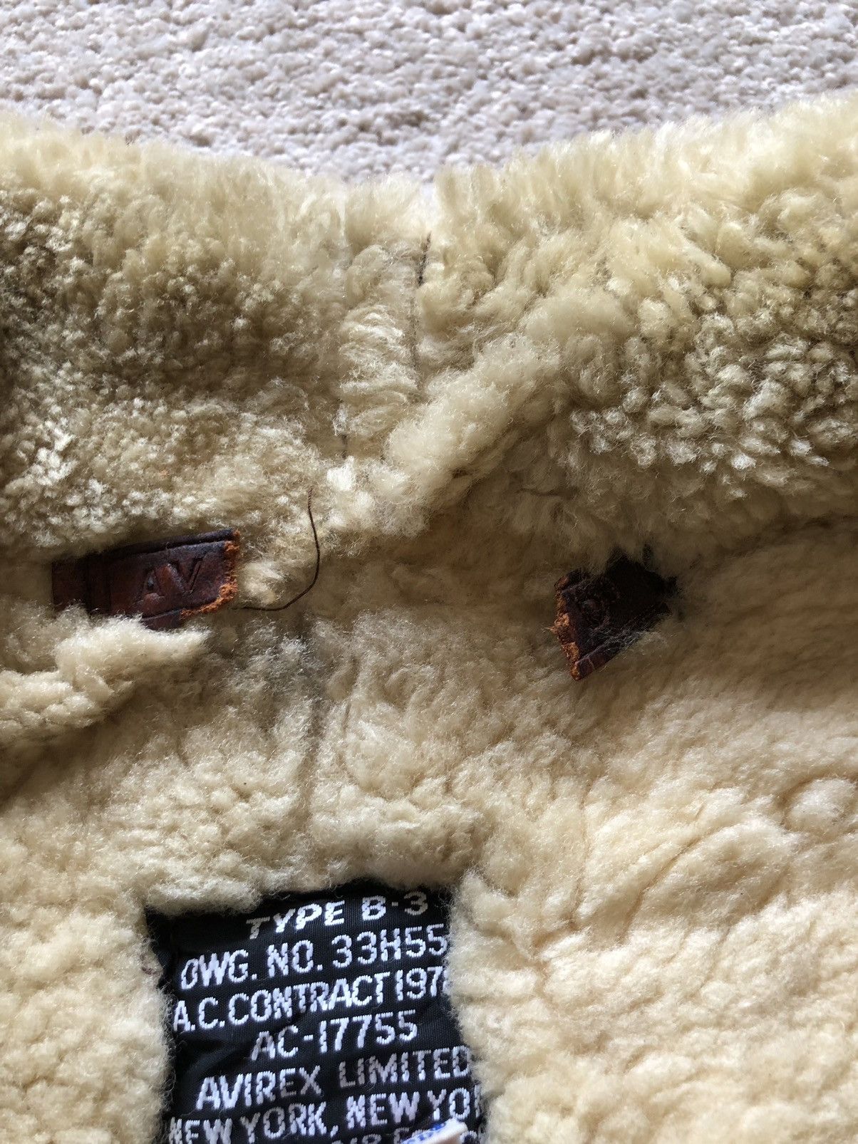 Avirex 1986 Avirex Type B-3 Sheepskin Flight Jacket Size US S / EU 44-46 / 1 - 14 Thumbnail
