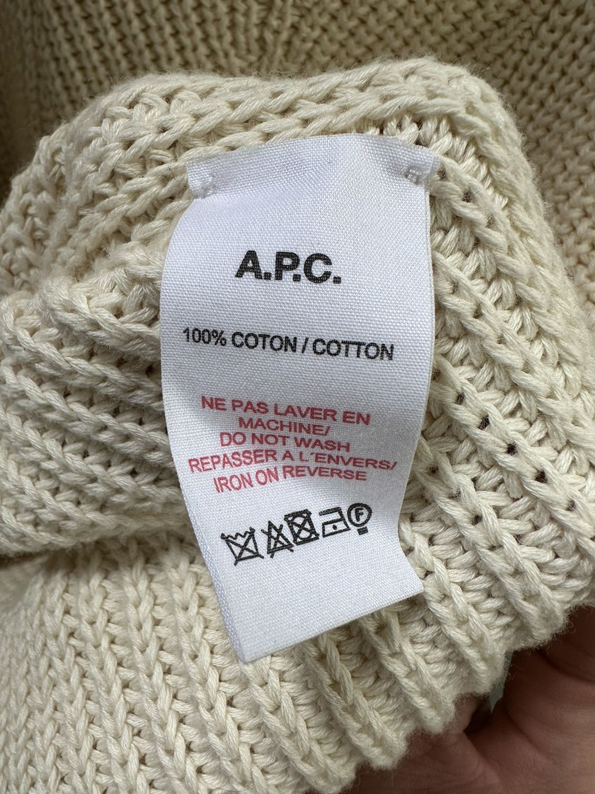 A.P.C. A.P.C. Cable Knit Sweater Cream Medium Size US M / EU 48-50 / 2 - 4 Thumbnail