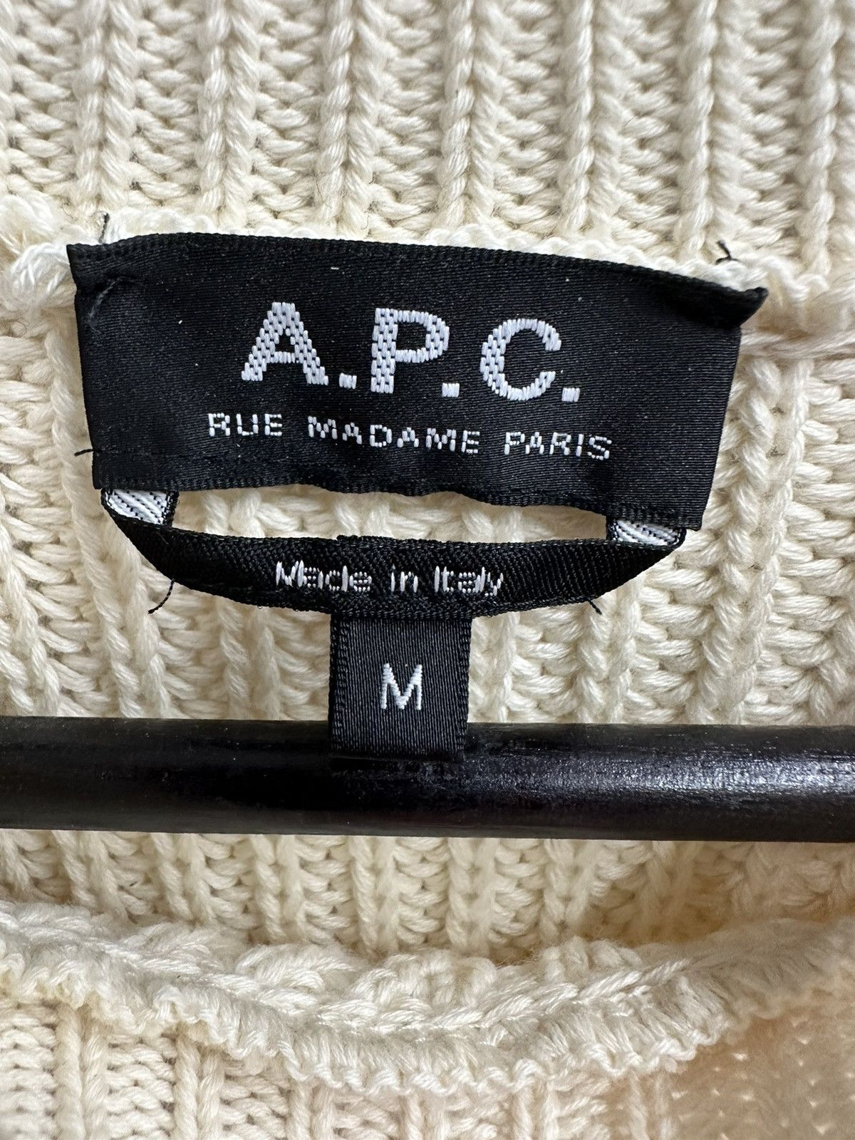 A.P.C. A.P.C. Cable Knit Sweater Cream Medium Size US M / EU 48-50 / 2 - 3 Thumbnail