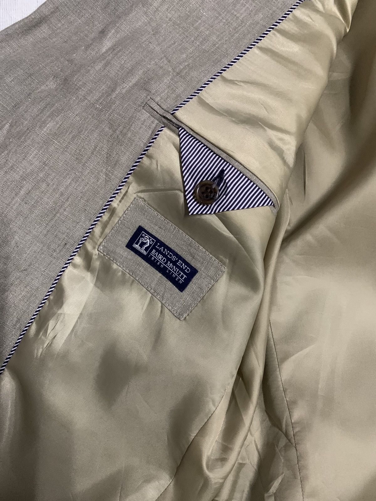 Lands' End Japanese Brand Lands End X Baird Mcnutt Beige Blazer Jacket Size 40R - 16 Thumbnail