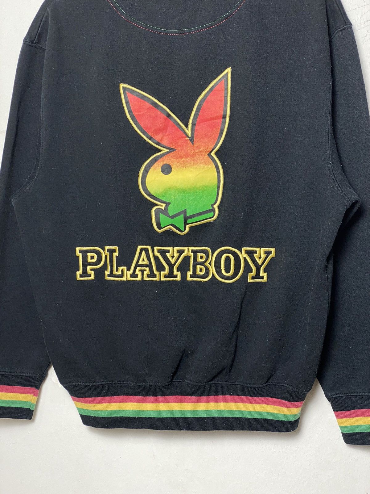 Japanese Brand × Playboy × Vintage Vintage Playboy Rasta Embroidered Crewneck Size US M / EU 48-50 / 2 - 3 Thumbnail