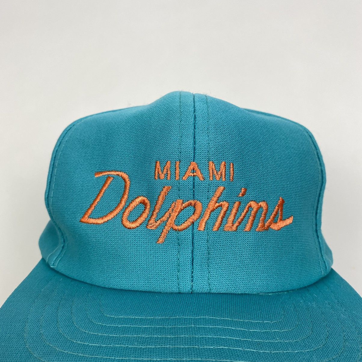 NFL 1980’s Vintage Miami Dolphins Script Snap Back Cap Size ONE SIZE - 6 Thumbnail