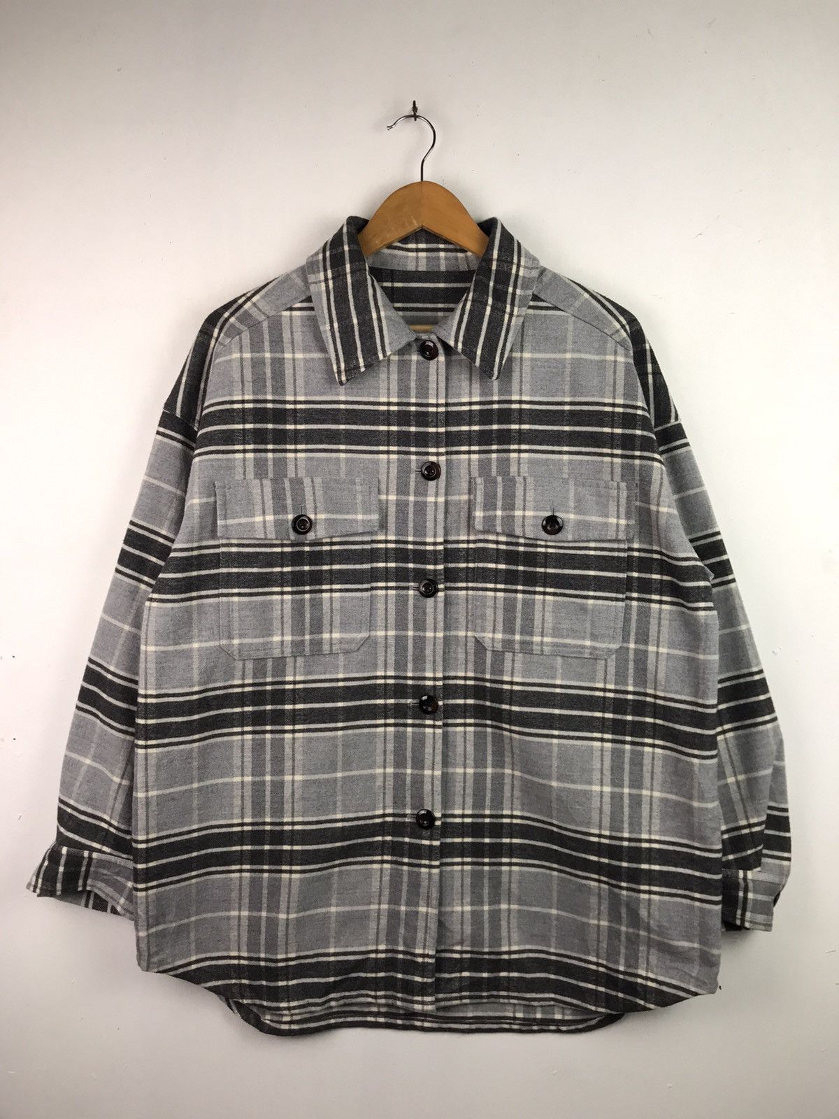 image of Vintage Wool Flannel Button Ups Design, Men's (Size Large)