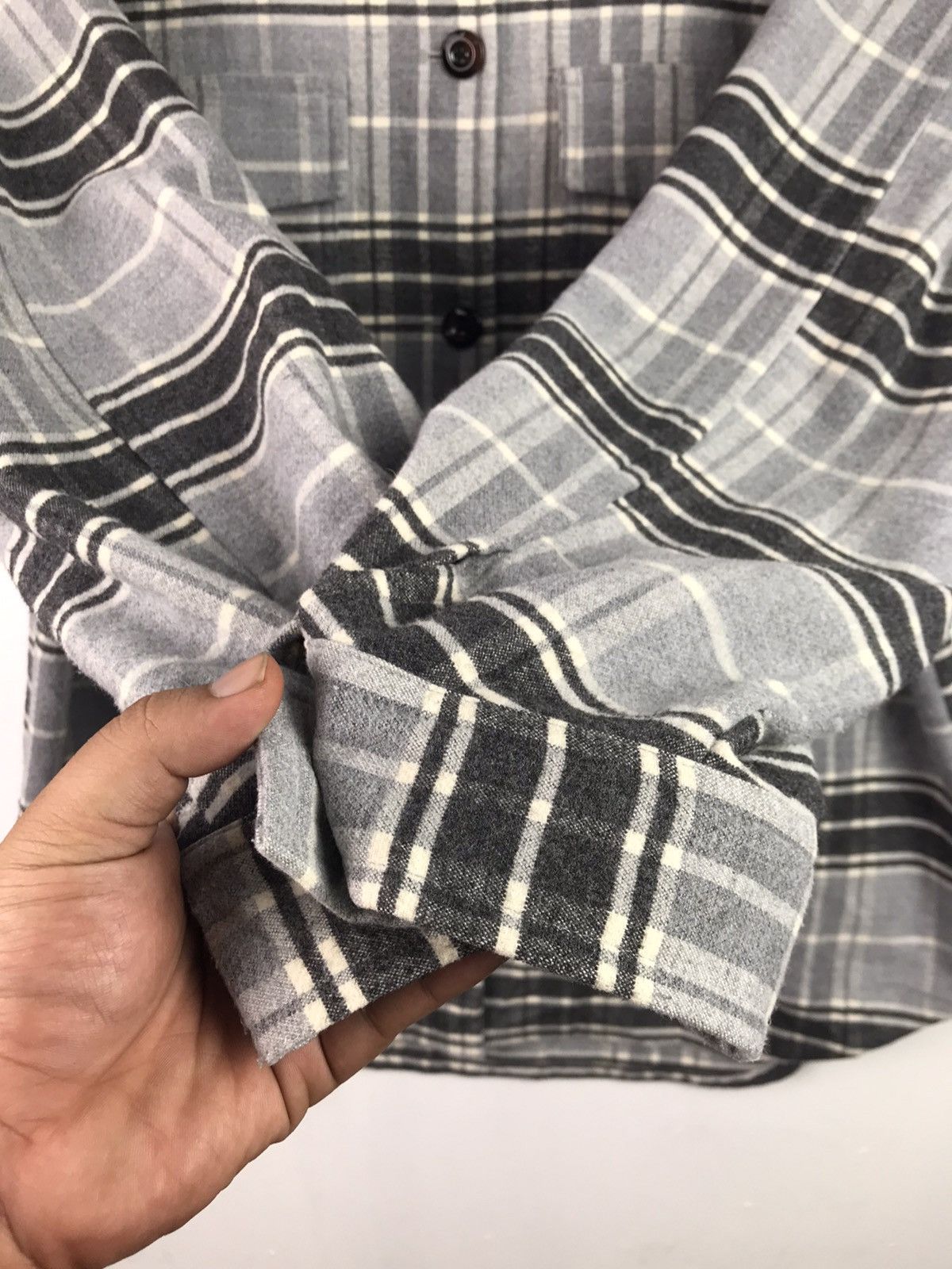 Japanese Brand × Vintage Vintage Wool Flannel button ups Rare Design Size US L / EU 52-54 / 3 - 6 Thumbnail