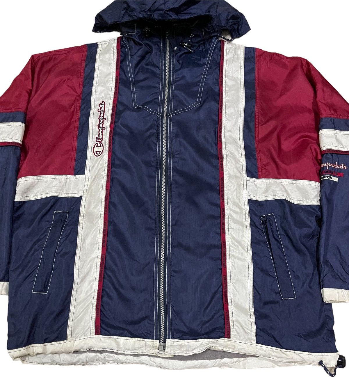 Champion 🔥Rare🔥 Vintage Champion Colour Block Hooded Jacket Size US L / EU 52-54 / 3 - 5 Thumbnail